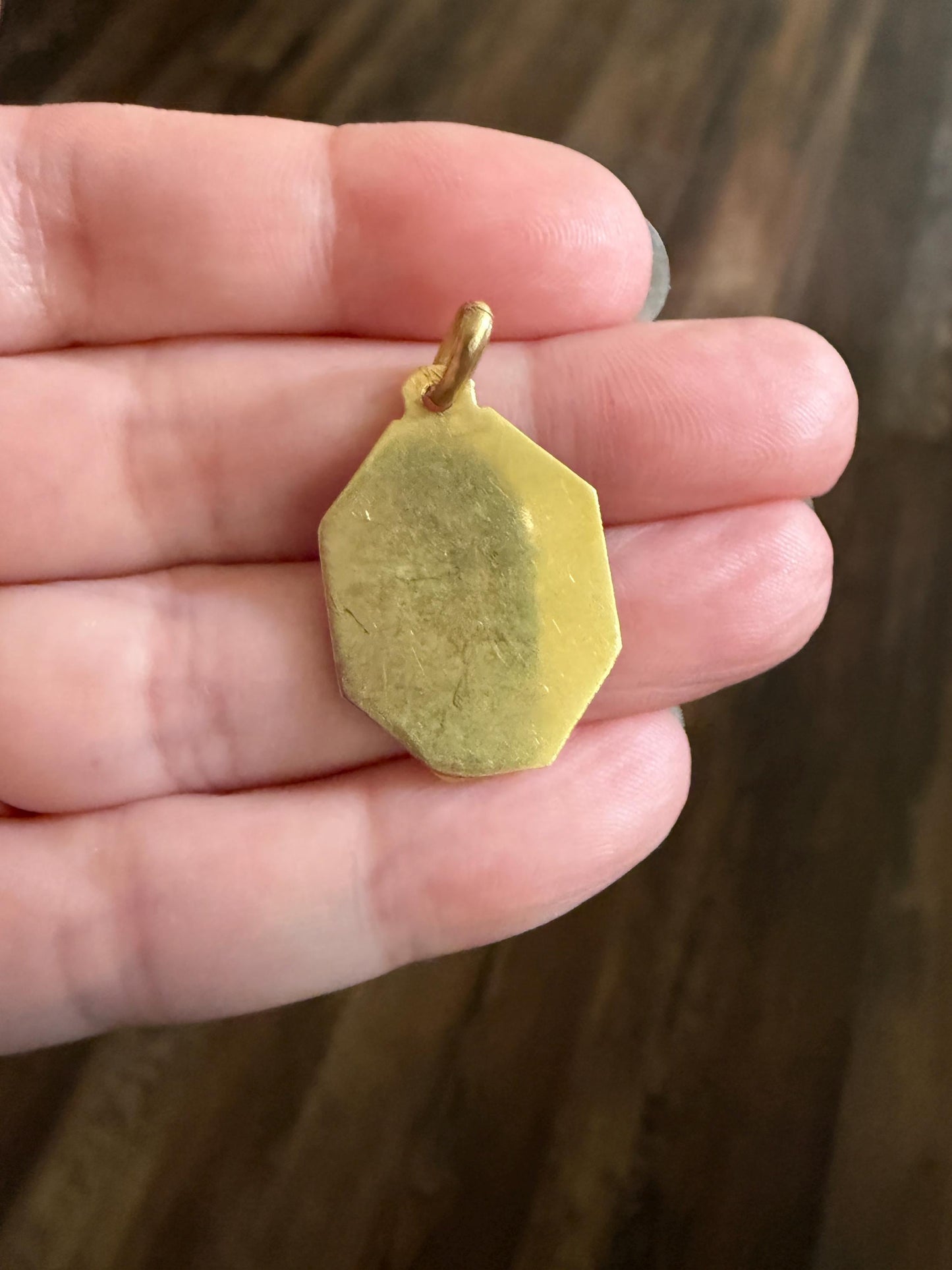 ROSES Blank OCTAGON Antique French Love Medal Art Deco 18k Gold PENDANT Belle Epoque Charm Floral Romantic Gift Ready to Engrave Ornate