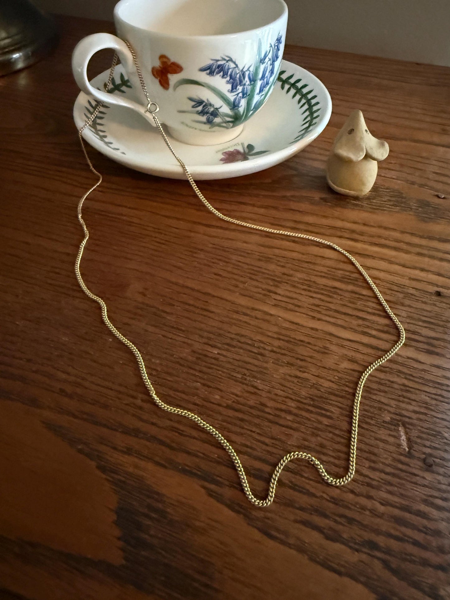 The Perfect Chain? Vintage 6.6g 10k Gold Solid Necklace Pendant Holder 1.8mm Gauge Small Curb Link 24 Inches Long