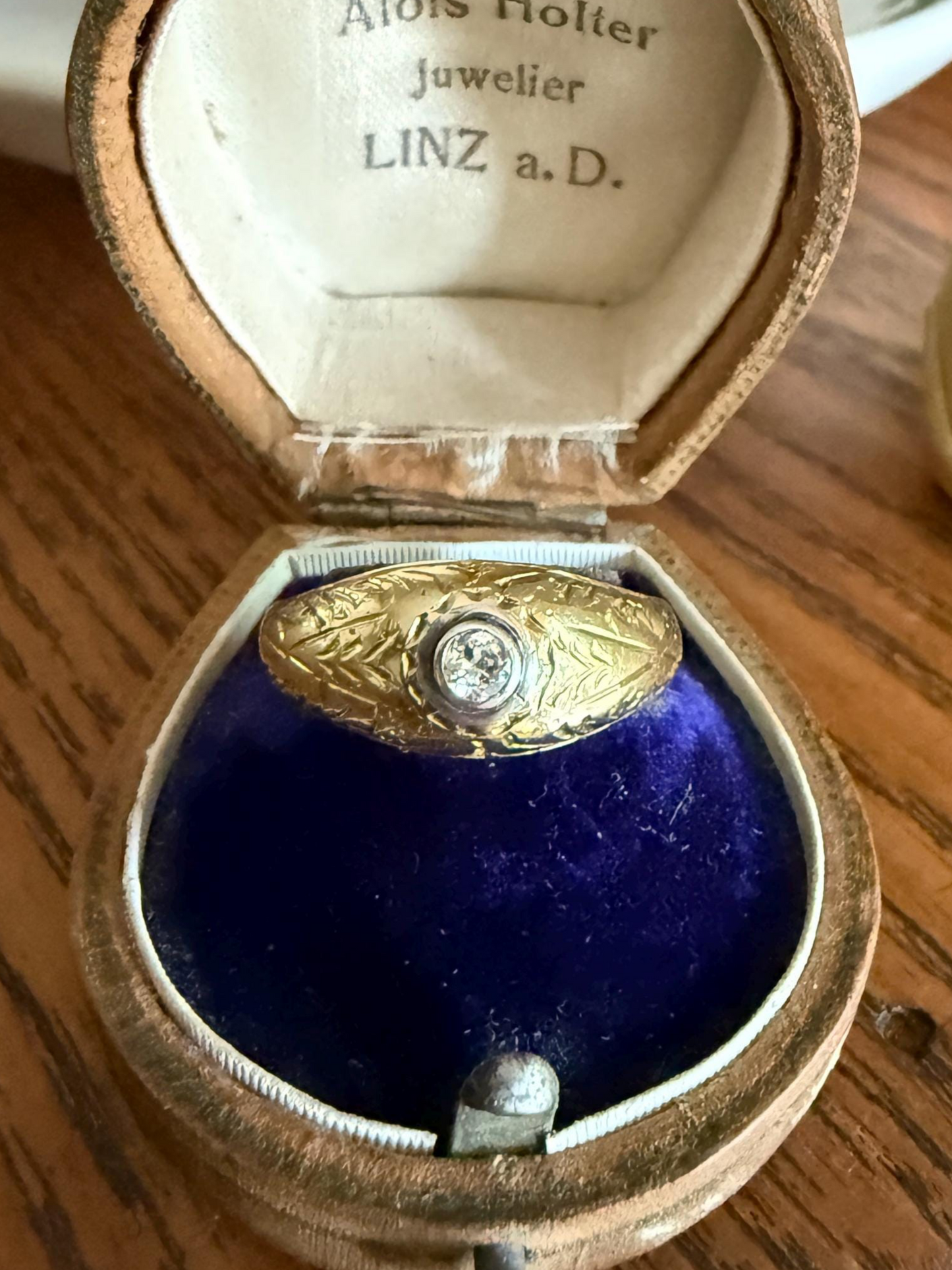 Ornate Vintage Old Brilliant Cut Diamond Engraved Domed Gypsy Ring Sturdy 6.6g 18k Gold Chunky Band Unisex Stacker Man or Woman Unique Gift