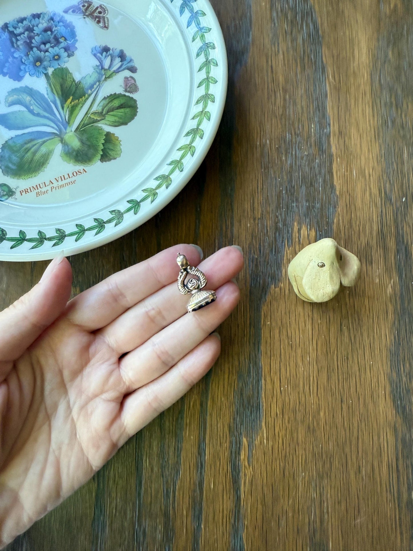 DOVE Bird Nest Figural ROSE Flower Antique VICTORIAN Smoky Quartz Fob 1800s Wax Seal Intaglio Pendant 10k Gold Cased Ornate Romantic Gift