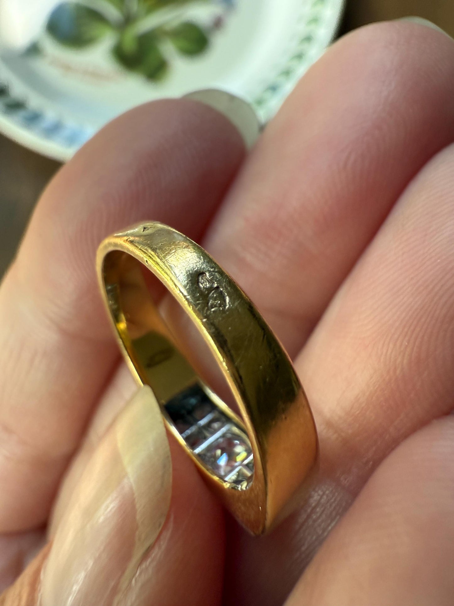 Old Mine Rose Cut DIAMOND 1Ctw French Antique Grid Ring Platform Nine Stone Sturdy 18k Gold Platinum Chunky Signet Stacker Gift
