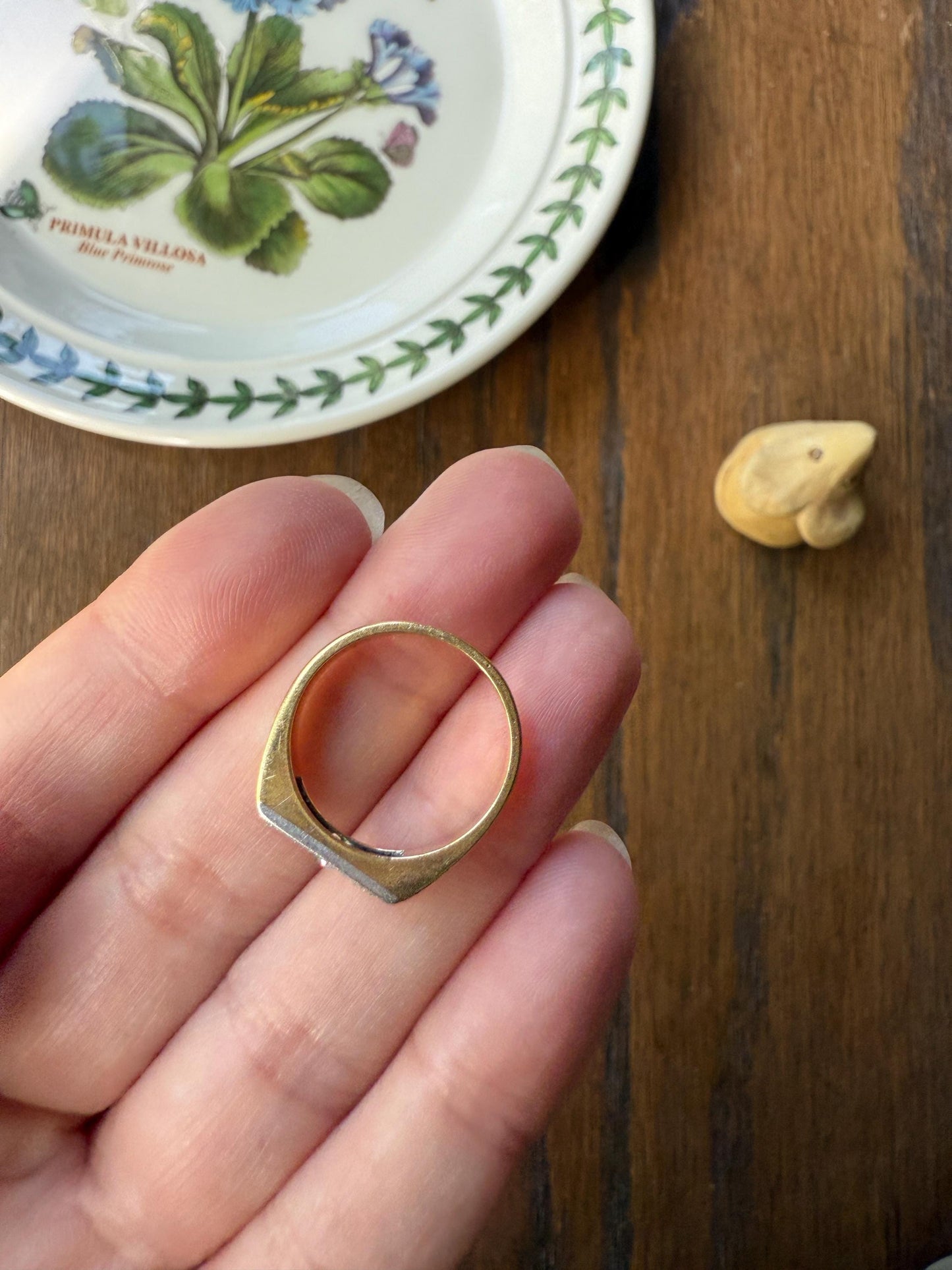Old Mine Rose Cut DIAMOND 1Ctw French Antique Grid Ring Platform Nine Stone Sturdy 18k Gold Platinum Chunky Signet Stacker Gift