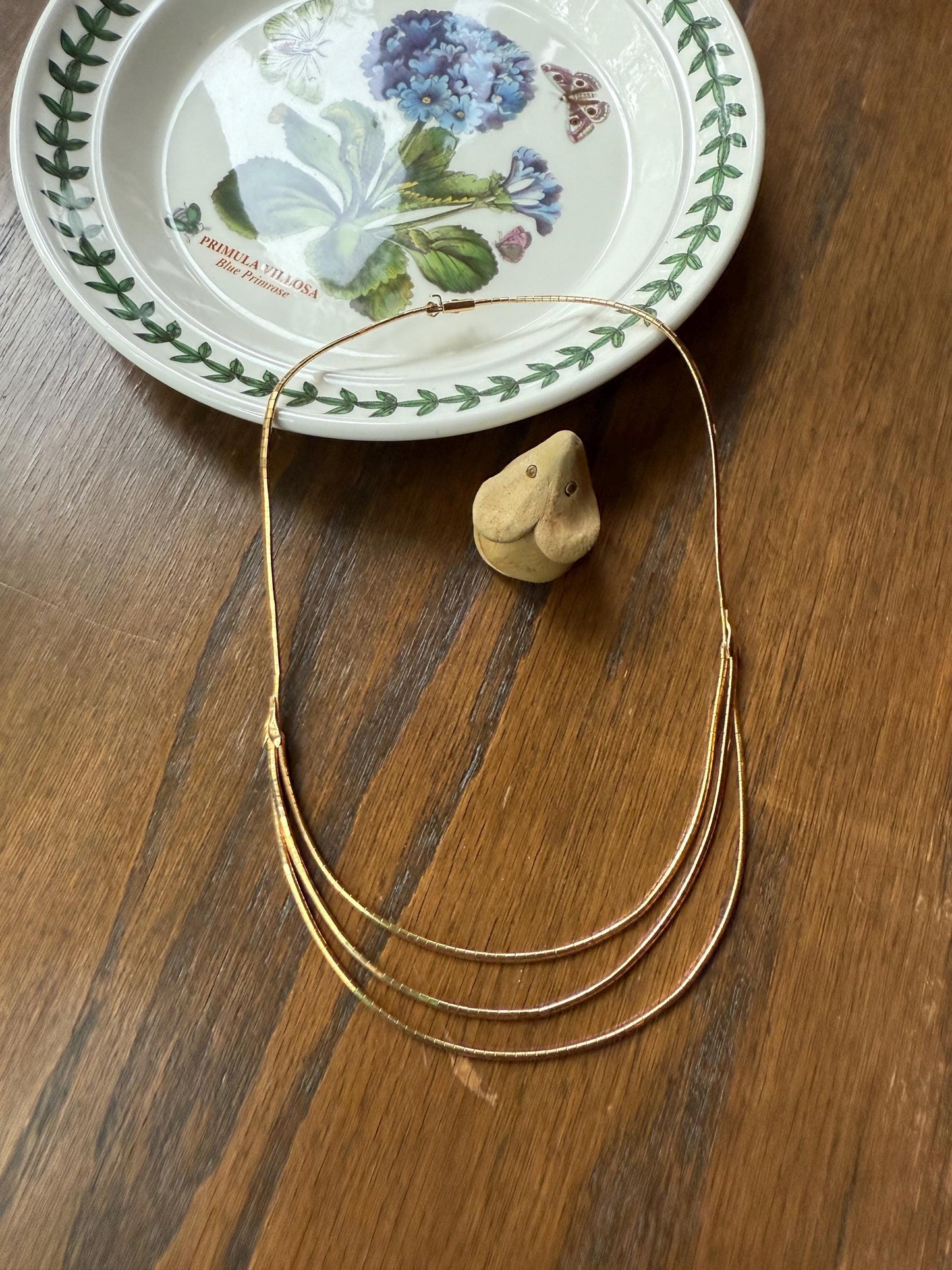 HEAVY 28g 18k Gold Solid Vintage Triple Strand Shimmering Liquid Chain Whale Tale Crocus Flower Ornament Snake Link Drapery Necklace Glowing