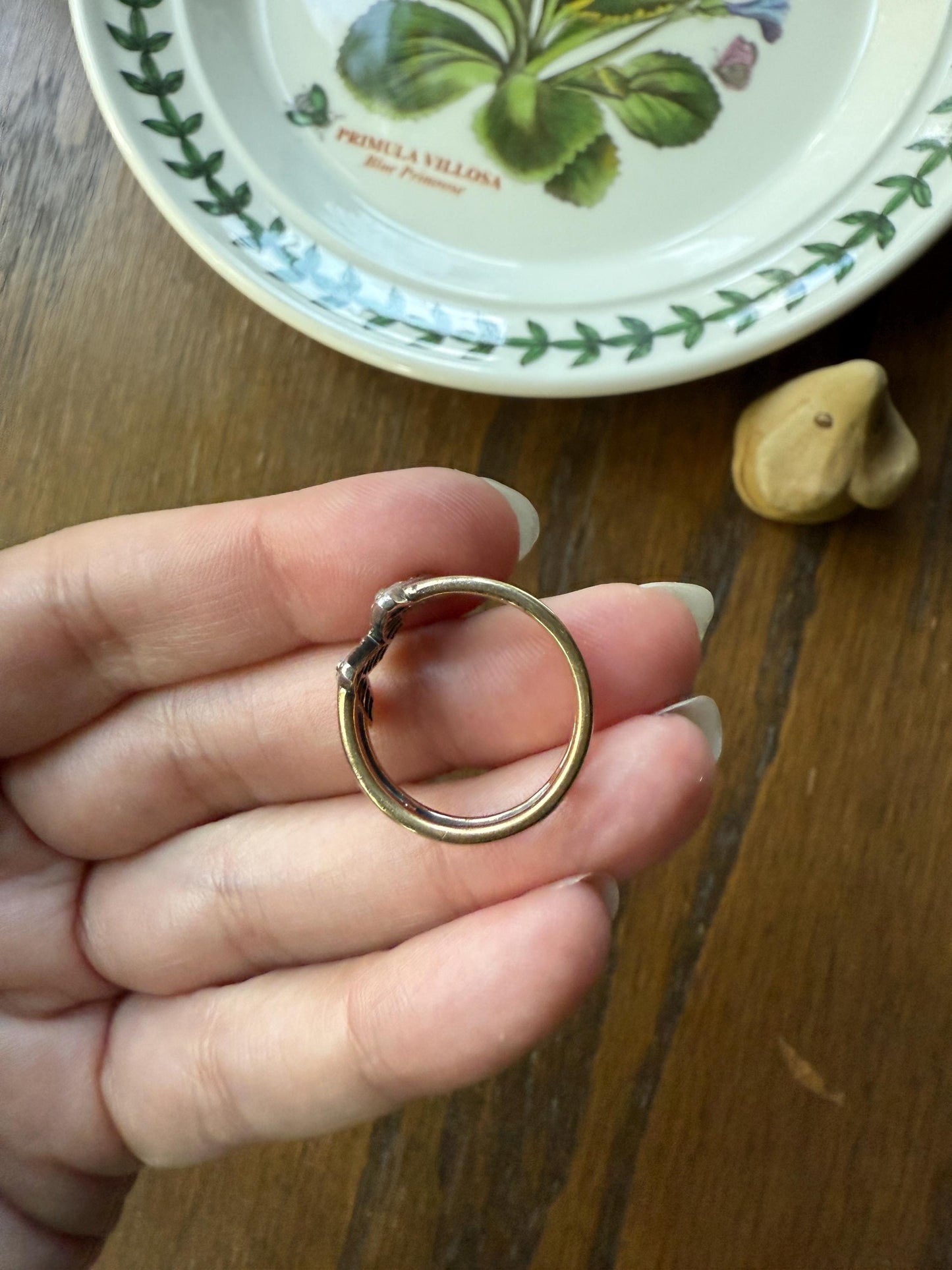 Antique INITIAL Ring M W VV 18 Old Mine Cut DIAMOND 18k Gold Ring Wide Double Band Romantic Gift Letter Stacker Monogram