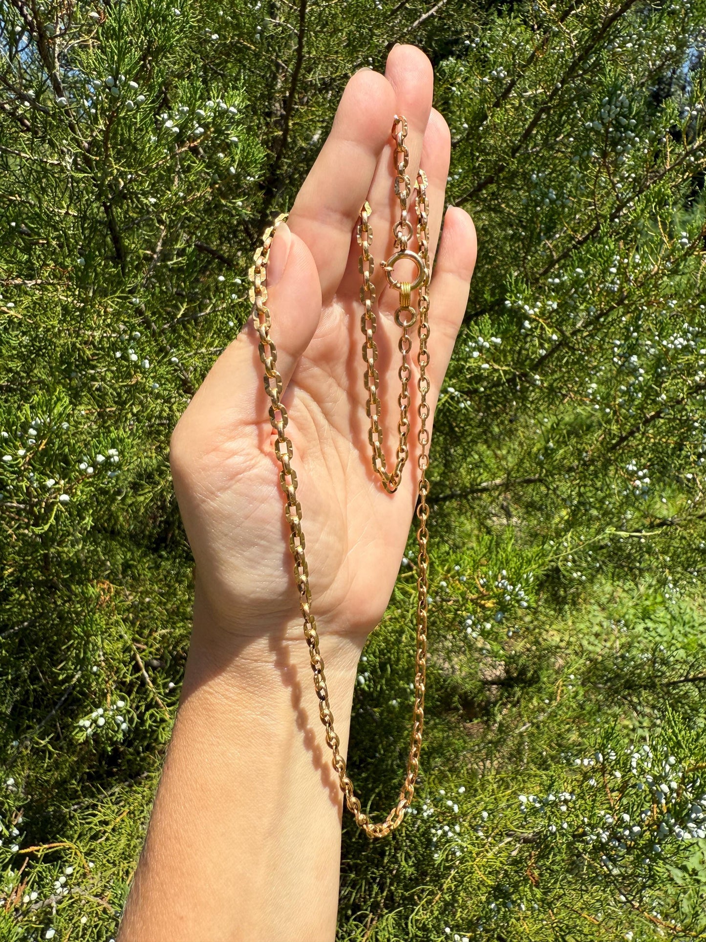 French Antique Tube Link Necklace Chain 15.75 Inch 6.7g 18k Gold Solid Ornate Collar Choker Pendant Holder Layer Belle Epoque Gift Neckmess