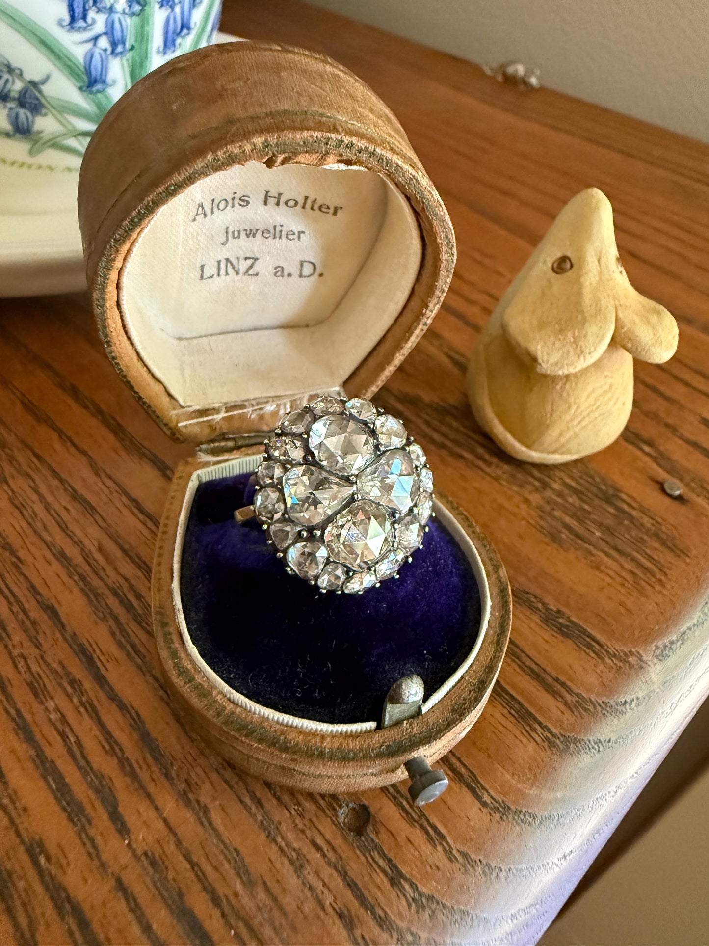 Stunning Antique 6 Carat Scale Dutch Rose Cut DIAMOND 14k Gold Silver Cluster Chunky Pear Stacker Rare Bauble Fiery Disco Ball