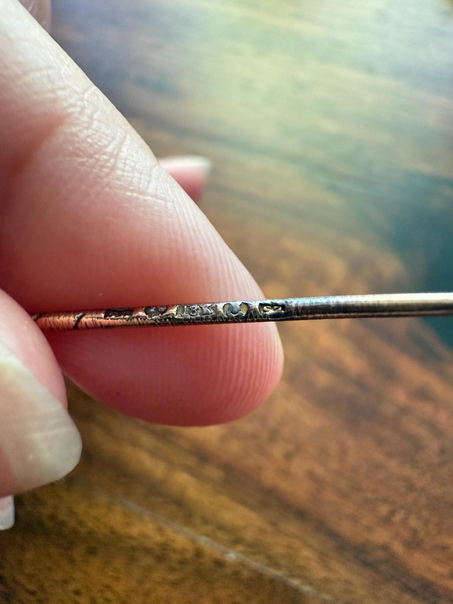 GARLAND Figural Old Mine Rose Cut DIAMOND Antique Stick Pin c1920for Ring Pendant Bracelet Conversion 18k White Gold Silver Edwardian Deco