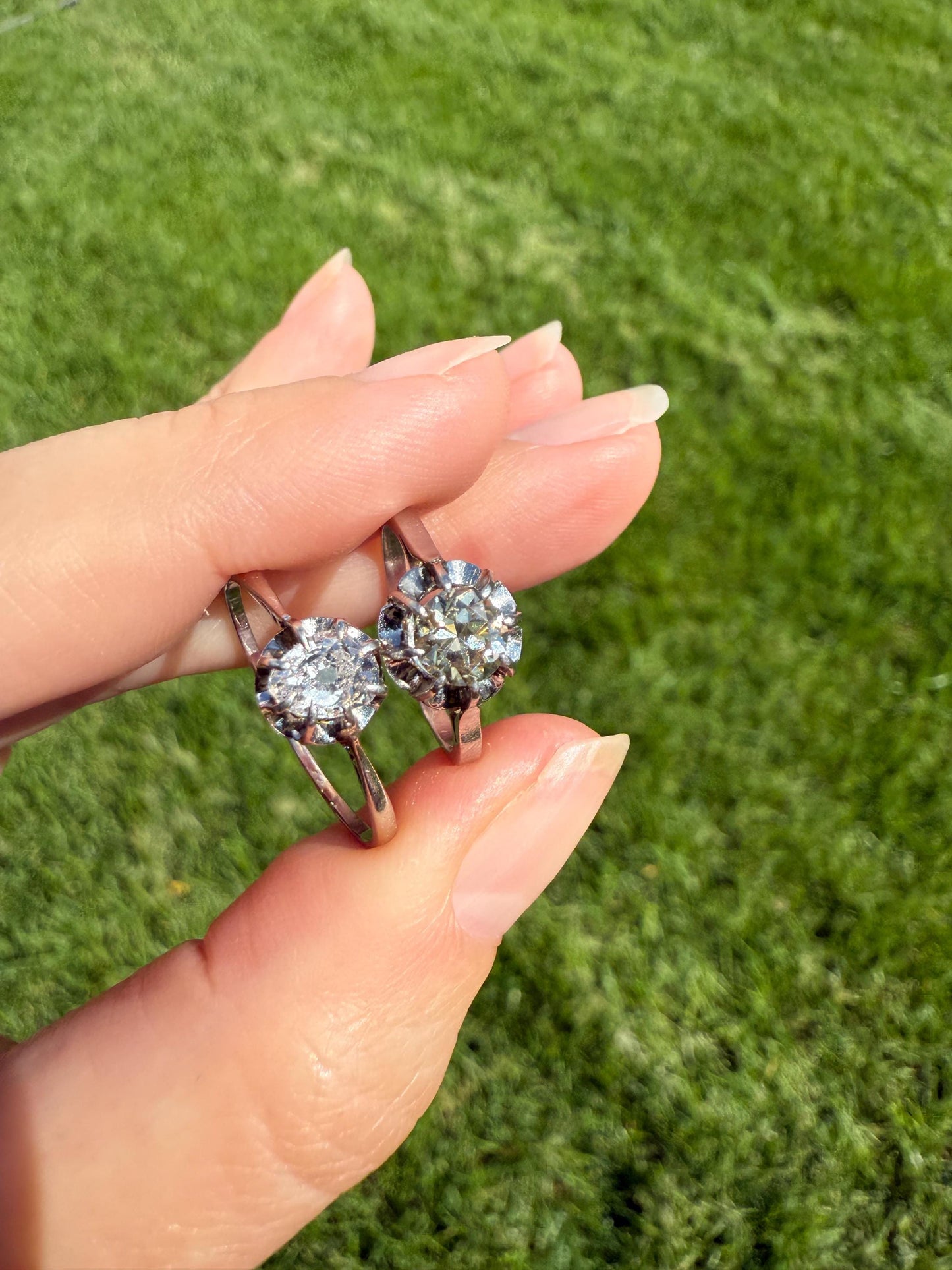 CHAMPAGNE Old European Cut DIAMOND Eye Clean .5 Carat Antique Solitiare Ring Fancy Light Brown French Platinum Skinny Band Engagement OEC