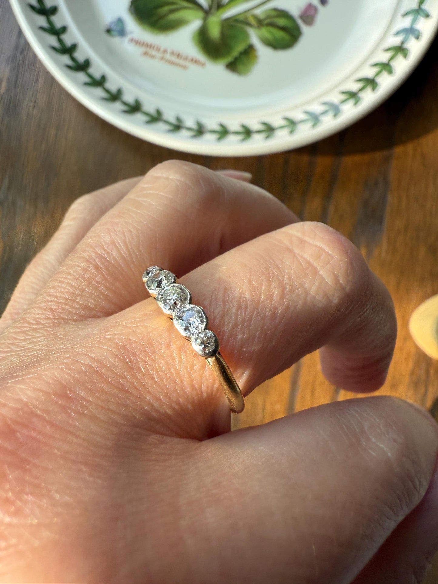 Antique Bezel Set Five Stone 0.6 Carat