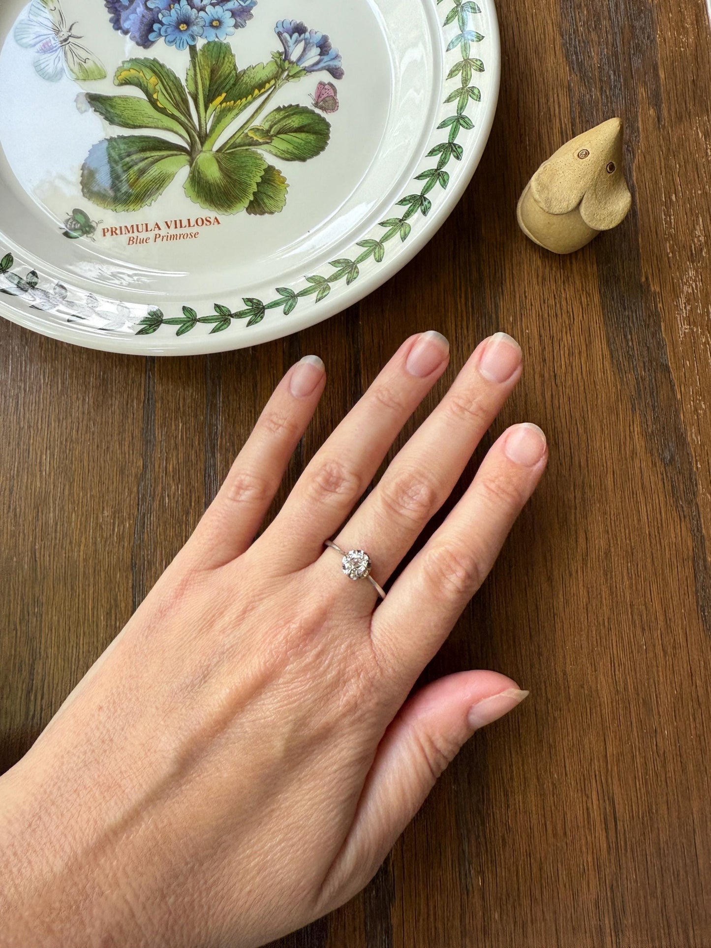 PEAR Old Mine Cut DIAMOND .5 Carat Original Antique Solitiare Ring French Platinum Skinny Band Buttercup Daily Wear Engagement Setting OmC