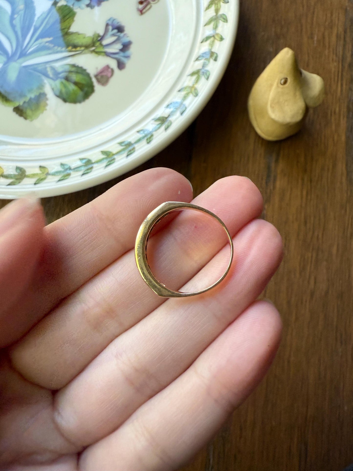 Vintage Channel Set SAPPHIRE Half Hoop Eternity Band Ring 18k Gold Skinny Line Stacker French Romantic Gift Blue Pair Emerald Avail