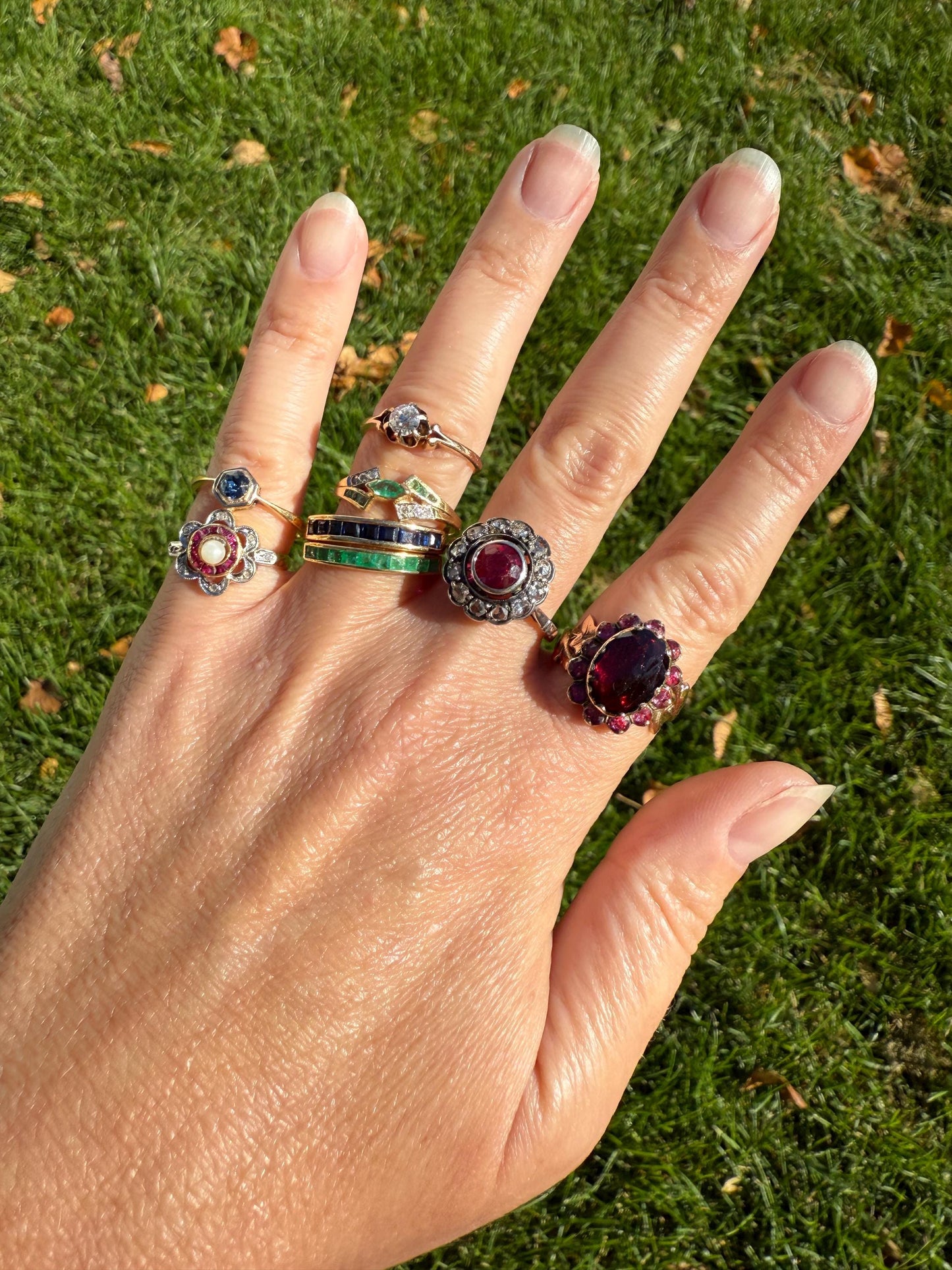 Antique Ruby & Rose Cut Diamond Halo Cluster Ring Pink Red Solid Silver French Edwardian Stacker Cocktail Statement Romantic Gift