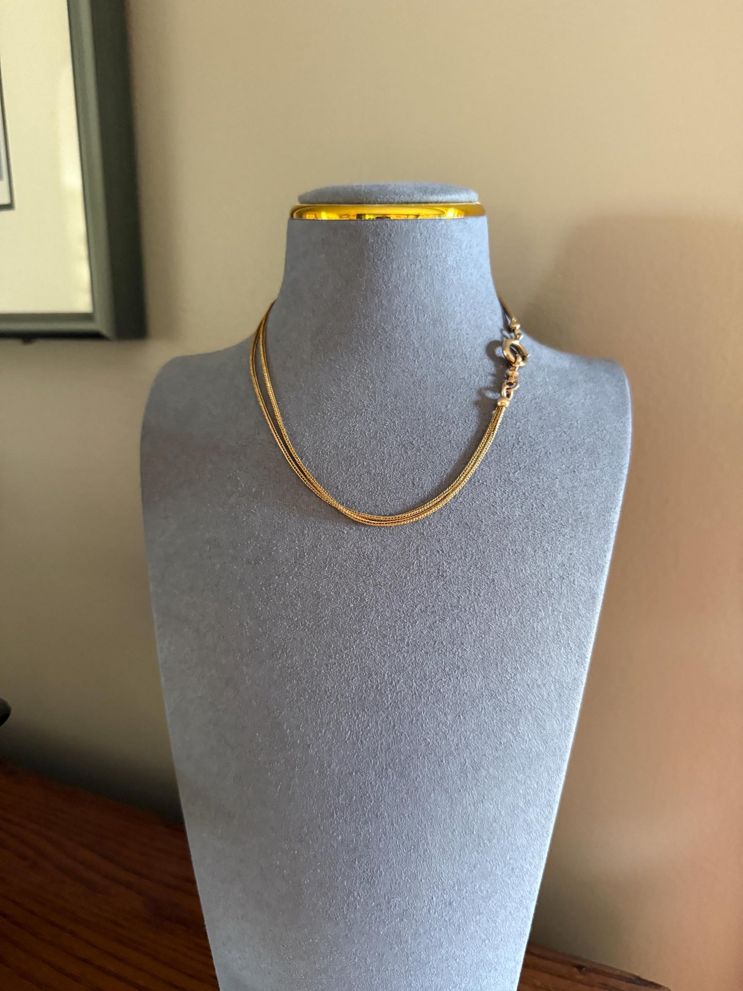 Victorian ANTIQUE Hallmark French 9.5g 18k Gold Solid Double Box Chain Watch Necklace Extender Bracelet Connector Dog Clip Pendant Holder