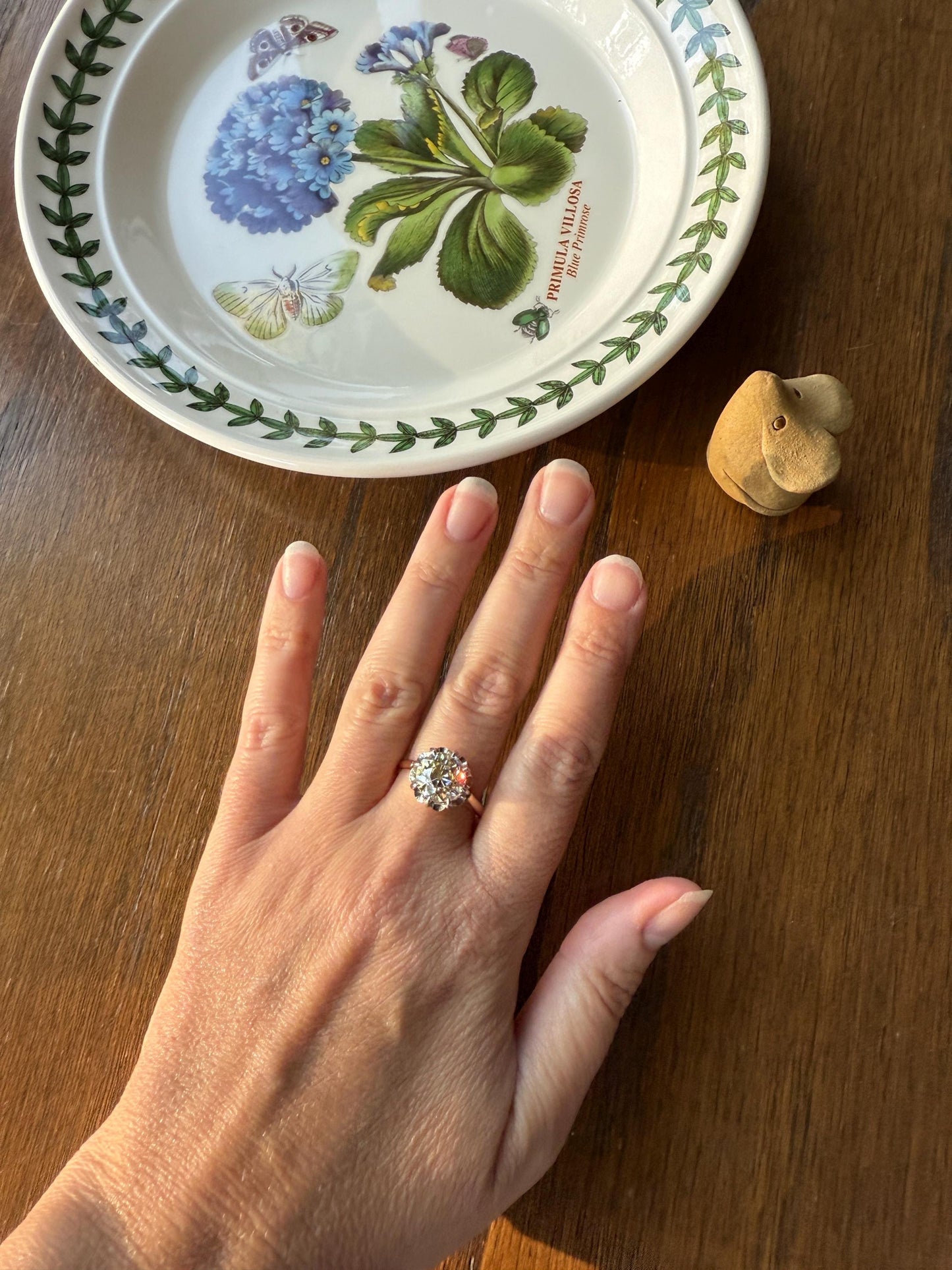 Special French Original Antique 3.5 CARAT Old European Cut DIAMOND Eye Clean Solitaire Engagement Ring 18k Rosy Gold Platinum Fiery OEC