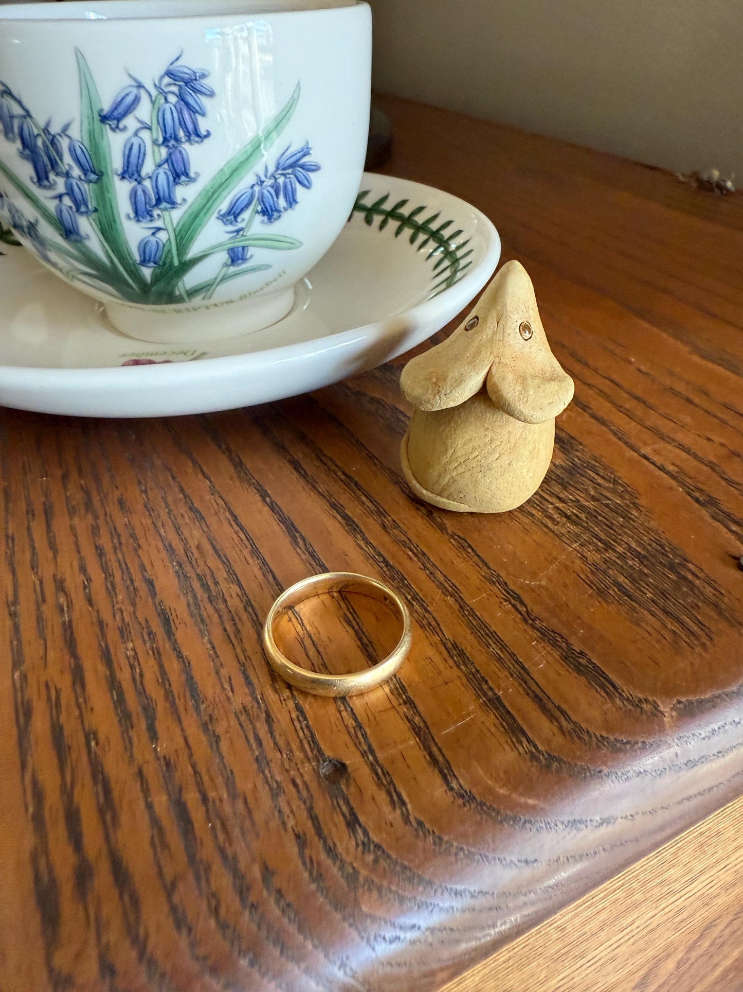 French ANTIQUE 4.3g 18k Gold Wedding RING 3.8mm Wide Band Comfort Fit Stacker Love Gift Unisex Man