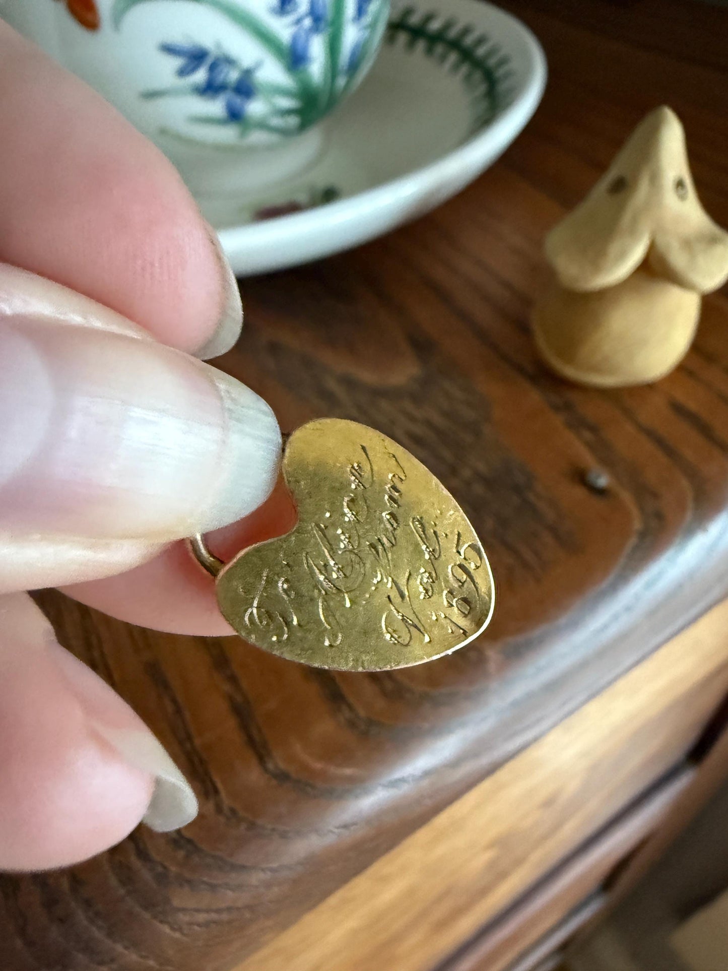 Alice's HEART PADLOCK Pendant from Val in 1895 Victorian Dated Engraved Ornate Embossed Pendant Charm Figural Romantic Gift Connector 3D