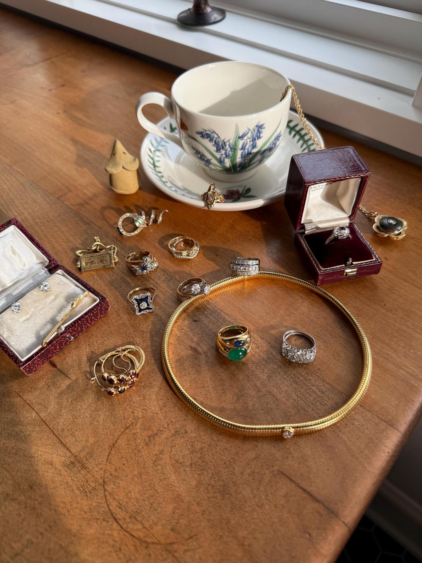 Chunky Vintage 2.3 Carat Old French Cut & Single Cut DIAMOND Triple Row Stepped Wide Band in Platinum Art Deco with Older Stones