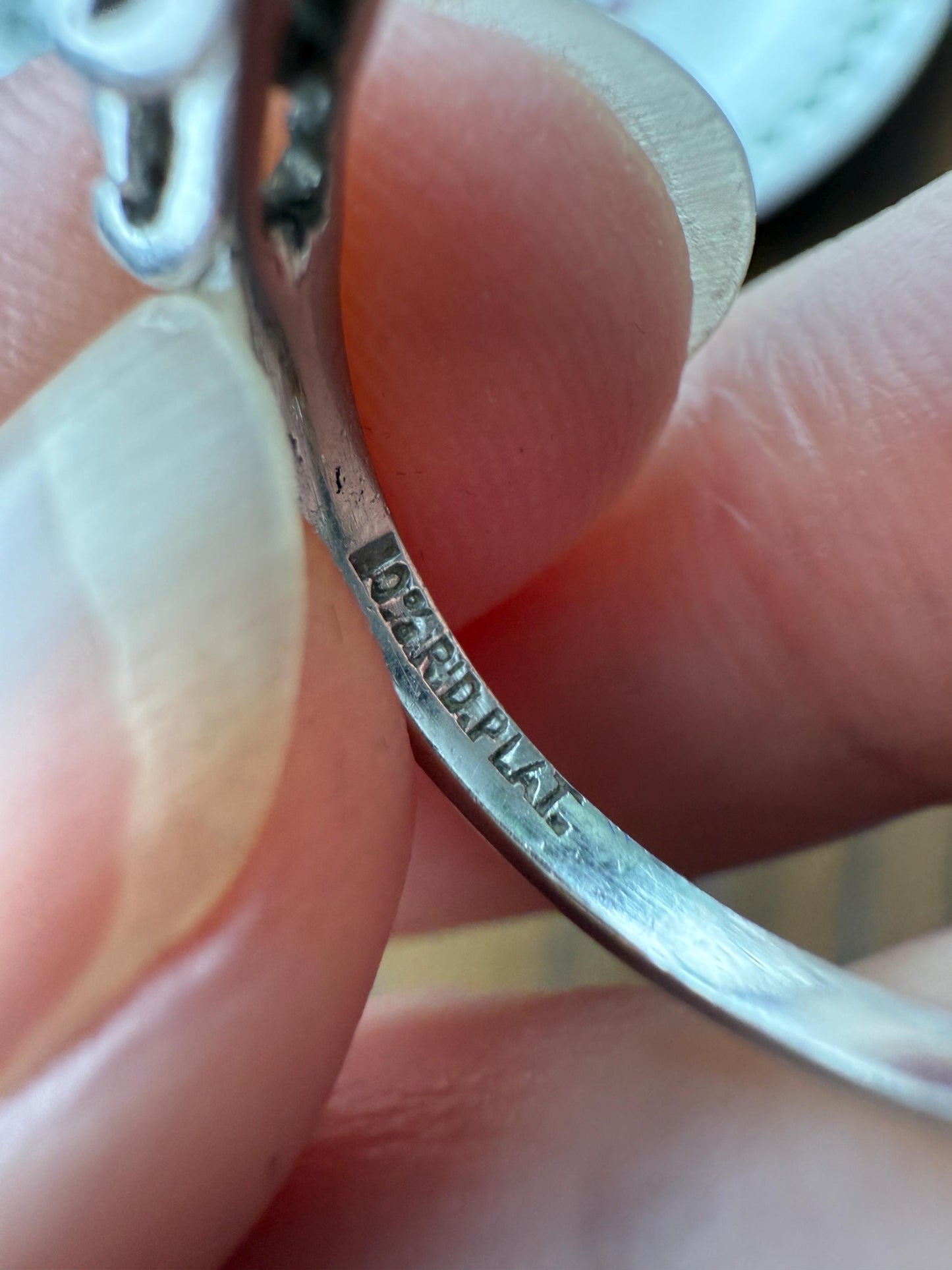 Vintage Five Stone .85 Carat Older Brilliant Cut DIAMOND Ring Stepped Squares Platinum Stacker Art Deco Geometric Band Tall Splay