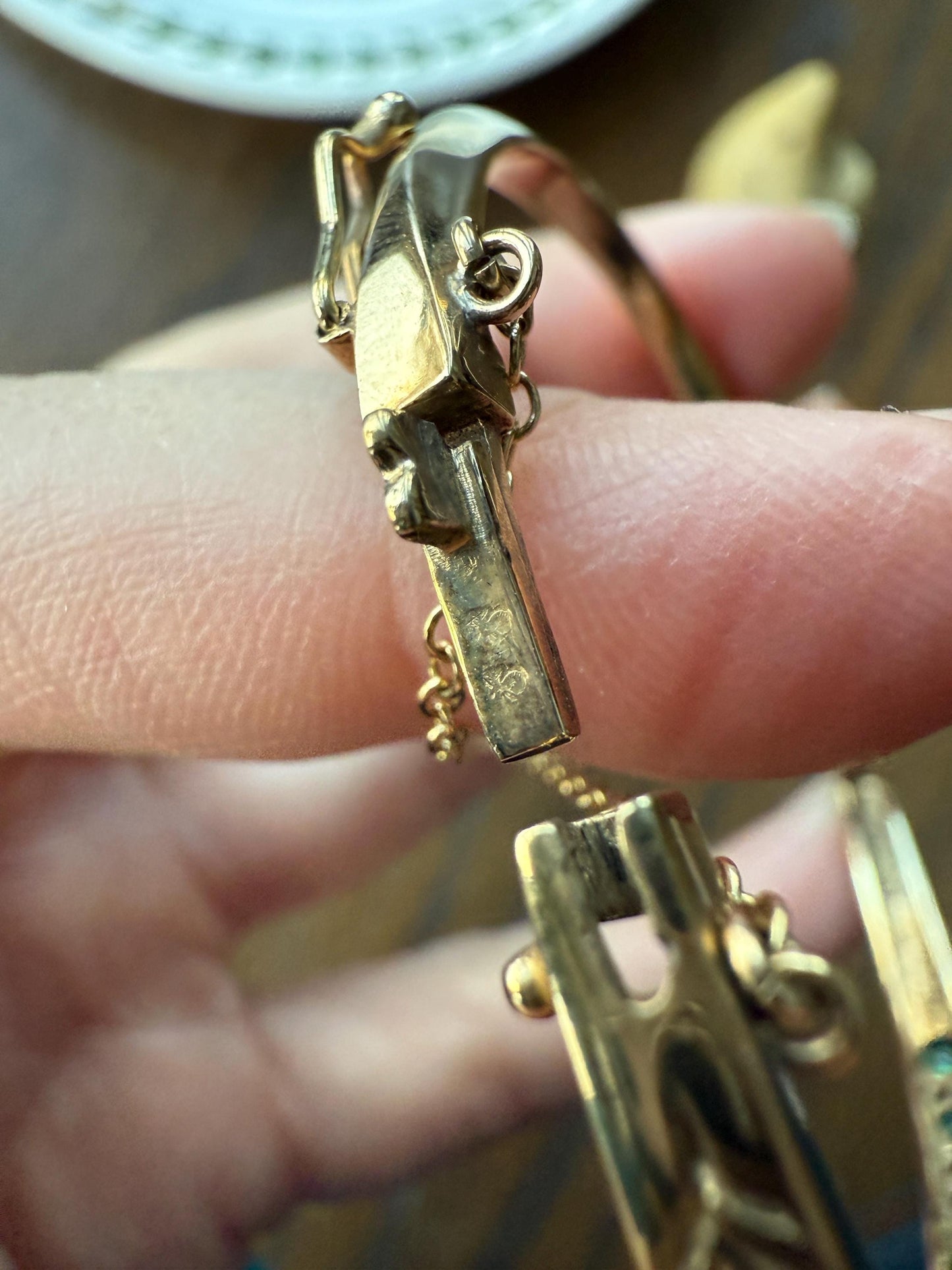 Antique Green Natural EMERALD Single Cut Diamond Hinged Bangle Bracelet 9k Gold Victorian Edwardian Ornate Swirls Not 10k