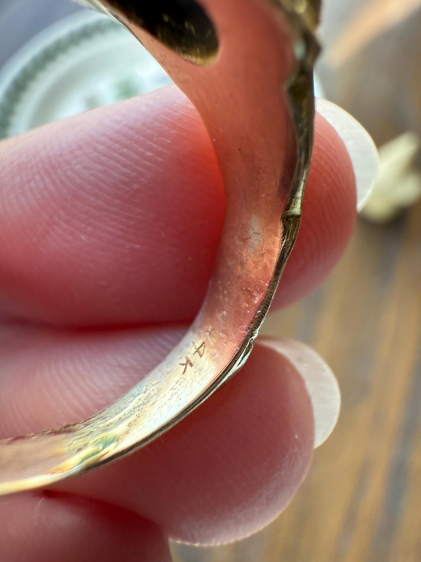 Art Nouveau Floral Woman Two Faces Antique Blue MOONSTONE c1900 Glowing Orb Figural Ring 14k Gold Buttery Band Stacker Victorian Unisex
