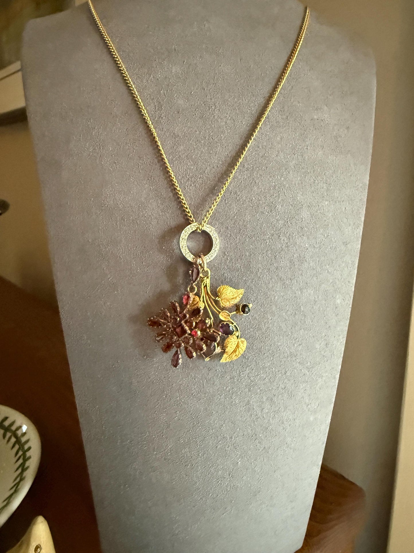 OPENING Art Deco 13 Diamond Encrusted Hinged Bale Circle Pendant Charm Holder Useful Original Parts Findings Vintage Connector