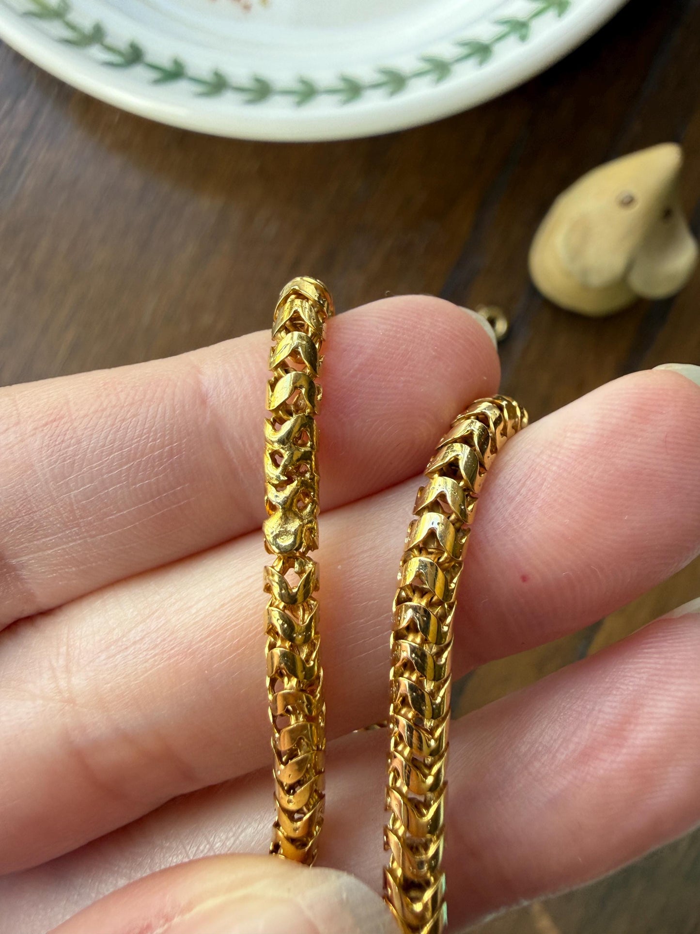 Antique SNAKE Head and Coiled Tail Reticulated Scales Chain 20g 18k Gold Solid Victorian Figural Heavy Necklace