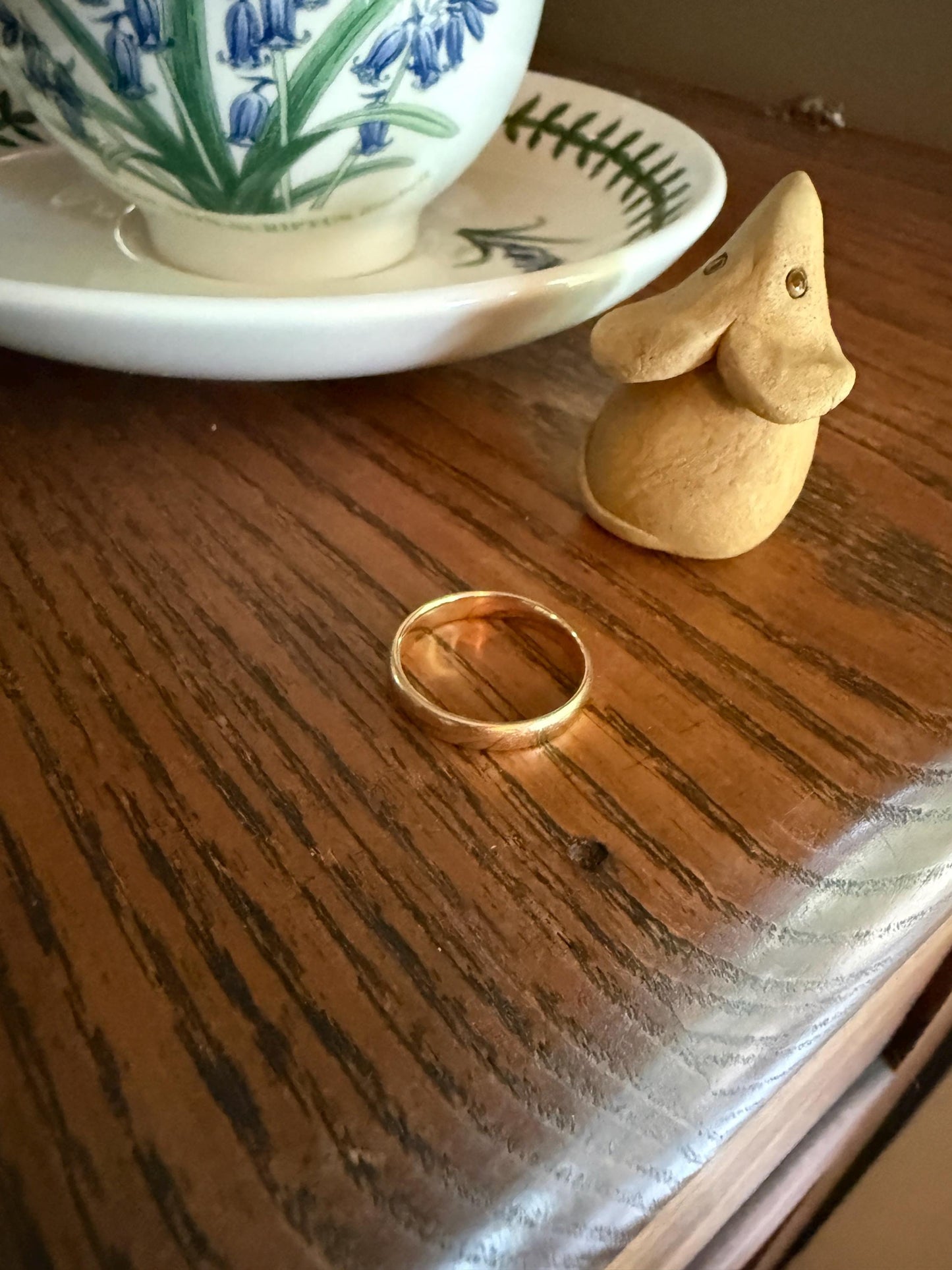 ANTIQUE 3.2g 18k Gold Wedding RING 3.6mm Wide Band Comfort Fit Stacker Love Gift Unisex Man