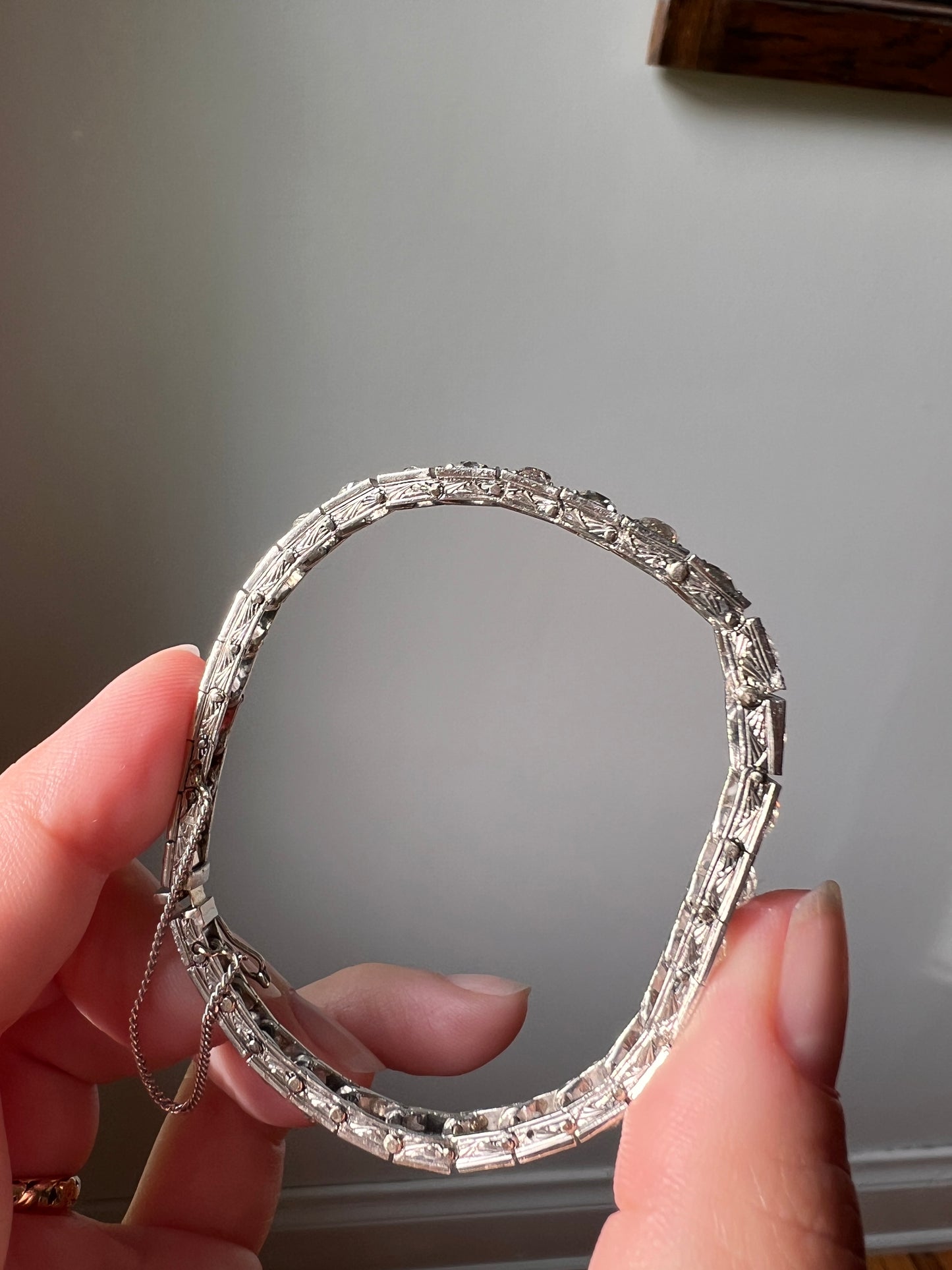 Antique 8 CARATS 32 Old Mine Cut DIAMOND Tennis Line Bracelet PLATINUM French Edwardian