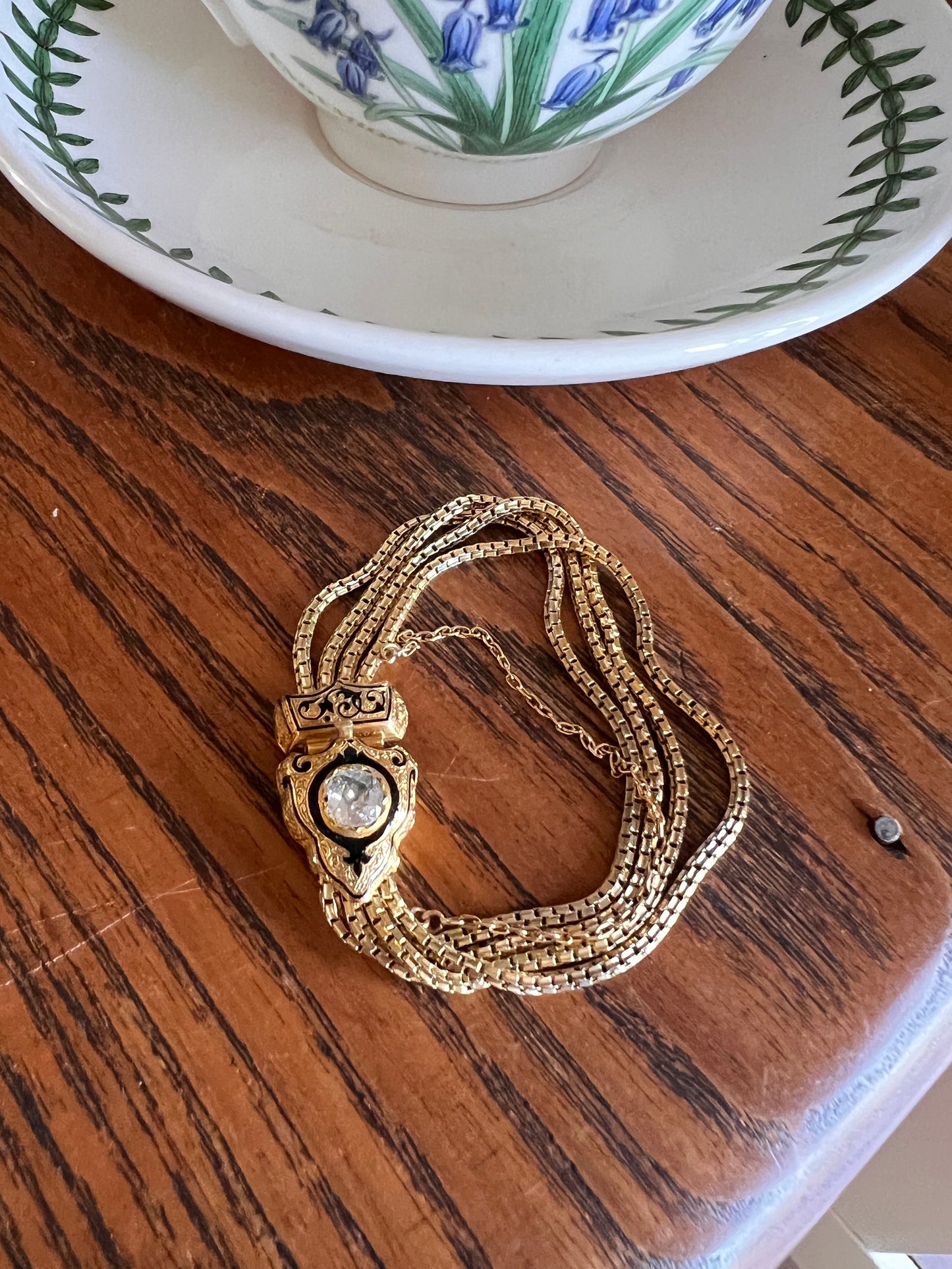 Rare VICTORIAN Antique French .75 Carat Old Mine Cut DIAMOND Bracelet in Box