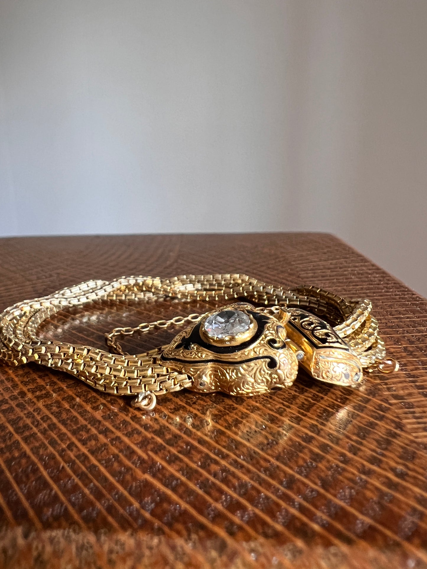 Rare VICTORIAN Antique French .75 Carat Old Mine Cut DIAMOND Bracelet in Box