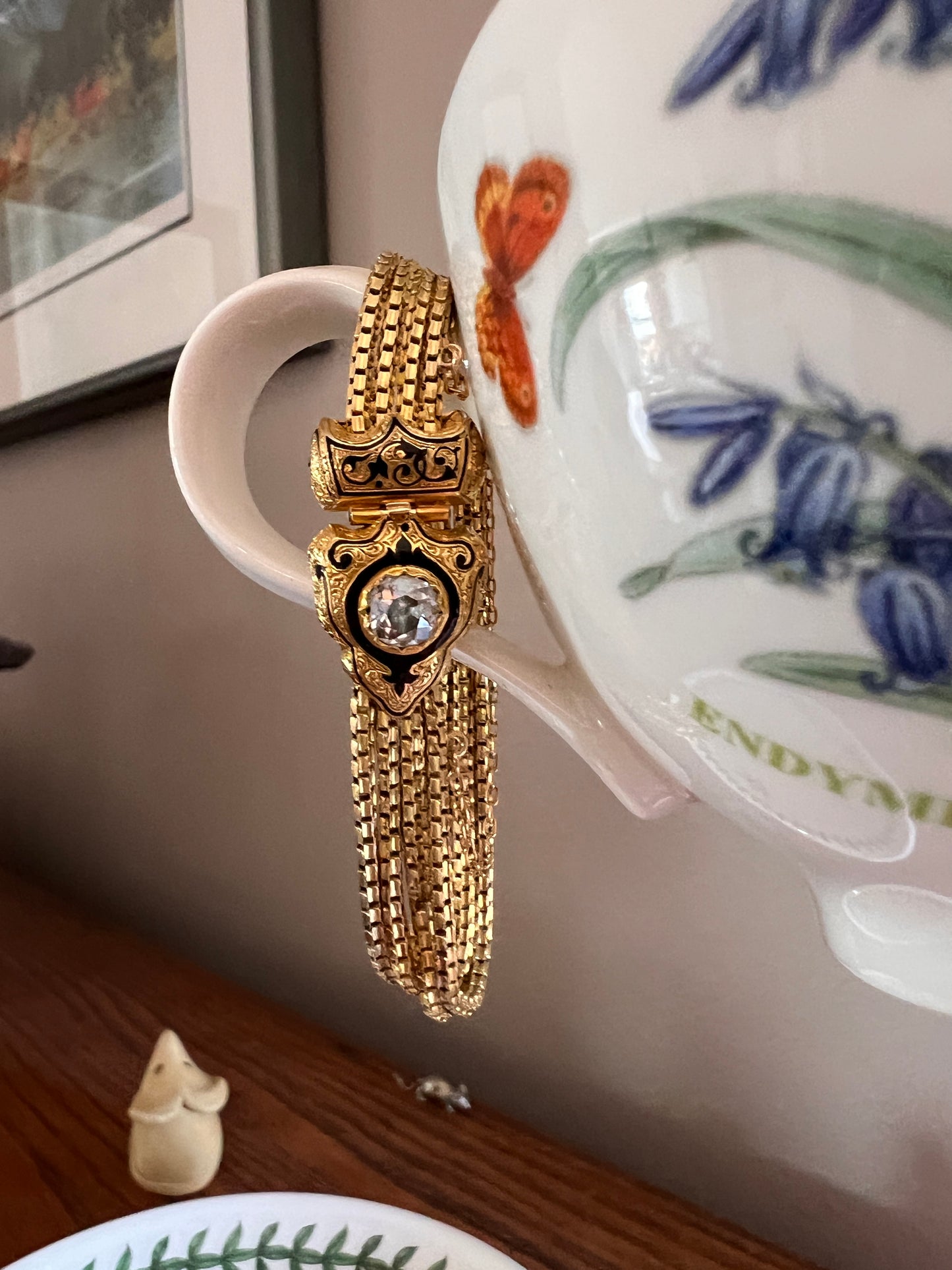 Rare VICTORIAN Antique French .75 Carat Old Mine Cut DIAMOND Bracelet in Box