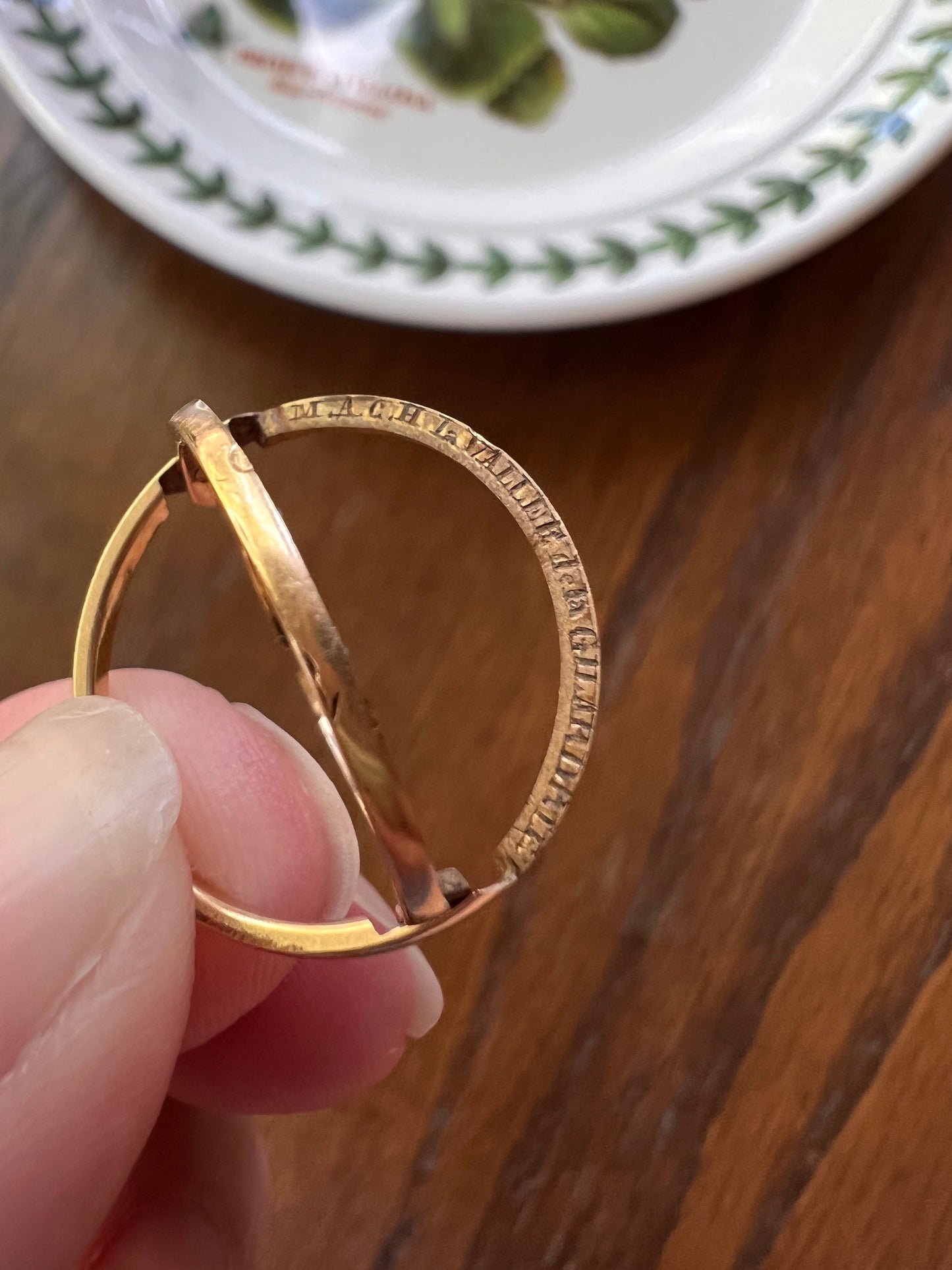 RARE HINGED Dated 1854 French Antique GIMMEL Twinned Wedding Band 18k Gold RiNG Folk Traditional 2 Interlocking Engraved Stacker Gift Puzzle