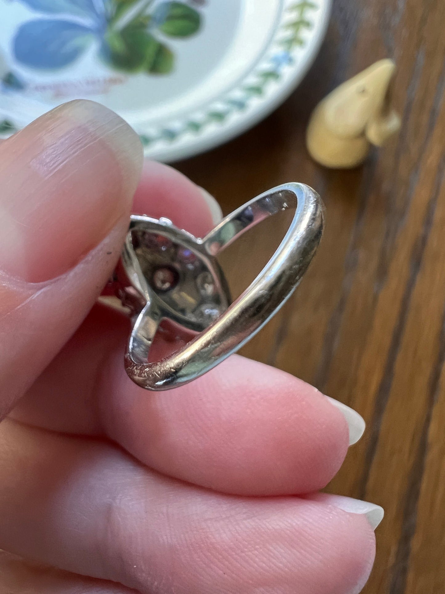 Antique 1.1 Carat 9 Old Mine Cut DIAMOND Navette Marquise RING 18k White Gold PLATINUM Victorian Chunky Stacker Romantic Gift 1.1Ctw Tdw OmC