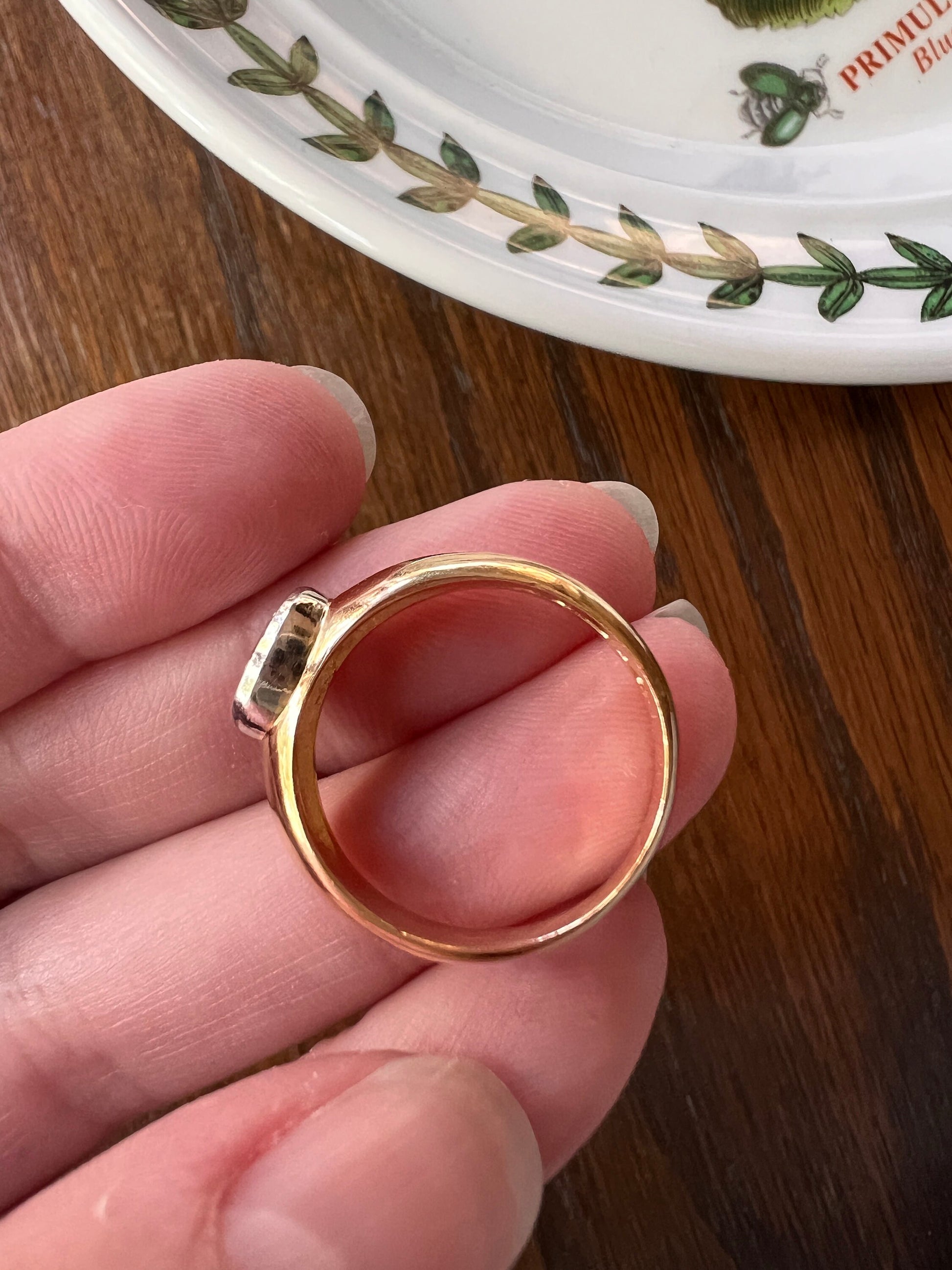 OVAL Vintage 1.02 Carat DIAMOND Gypsy Ring Chunky Wide Band East West Bezel Set 4.95g 18k Gold Domed Stacker Romantic Gift Holiday Christmas