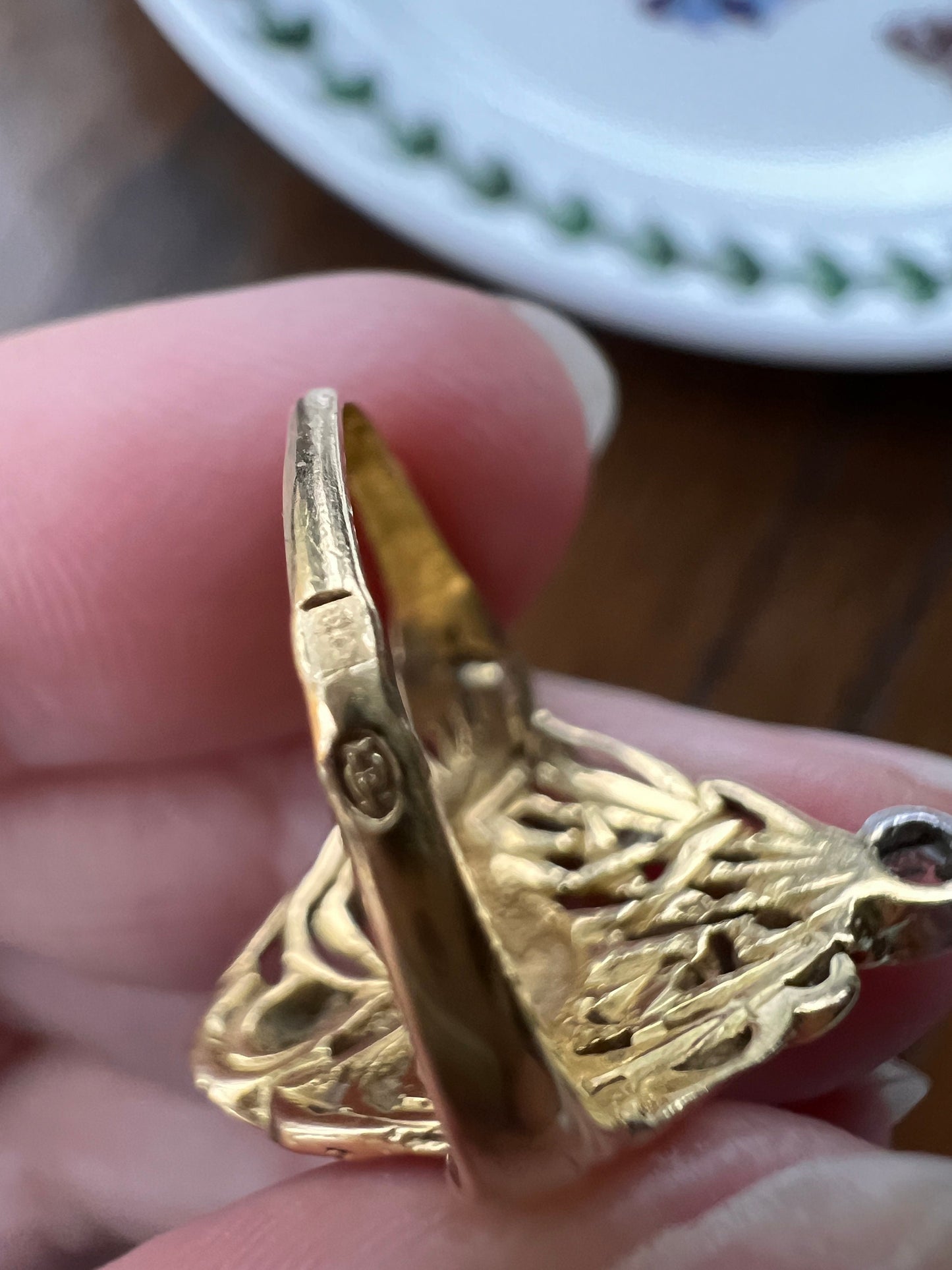 SWAN French ANTIQUE Special Art Nouveau Old Mine Cut DIAMOND 18k Gold Platinum Ring Loyalty Strength Figural Animal Romantic Gift Lifelike
