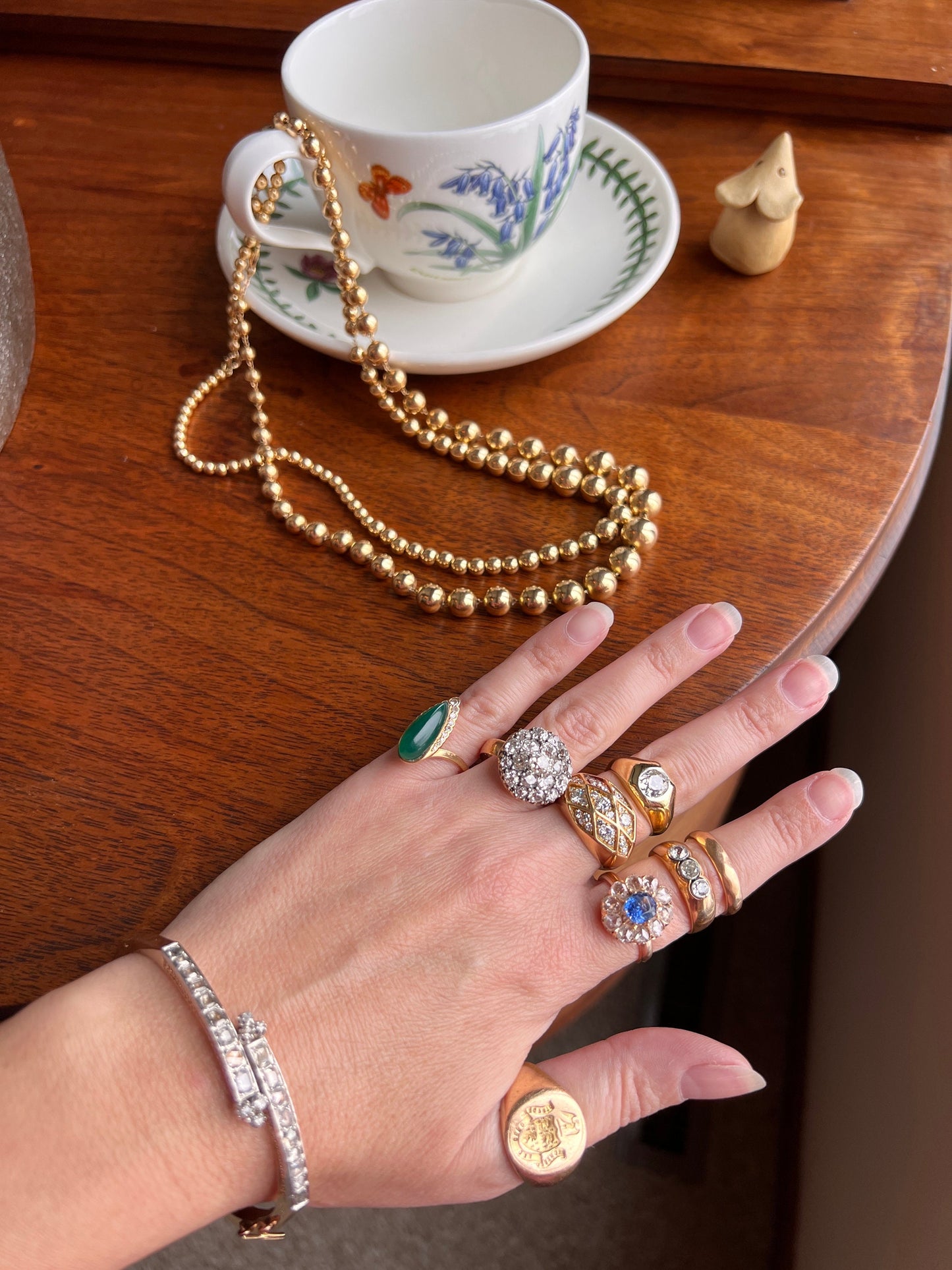 The " I DON'T CARE " Signet Ring French Antique HEAVY 19g 18k Gold Solid Shield Eagle Lion Fleur De Lis Chunky Unisex Man Have Not Lack Not