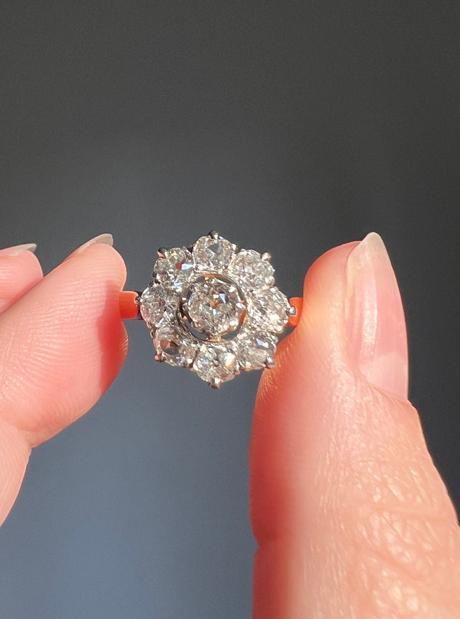 Diamond daisy cluster on sale ring