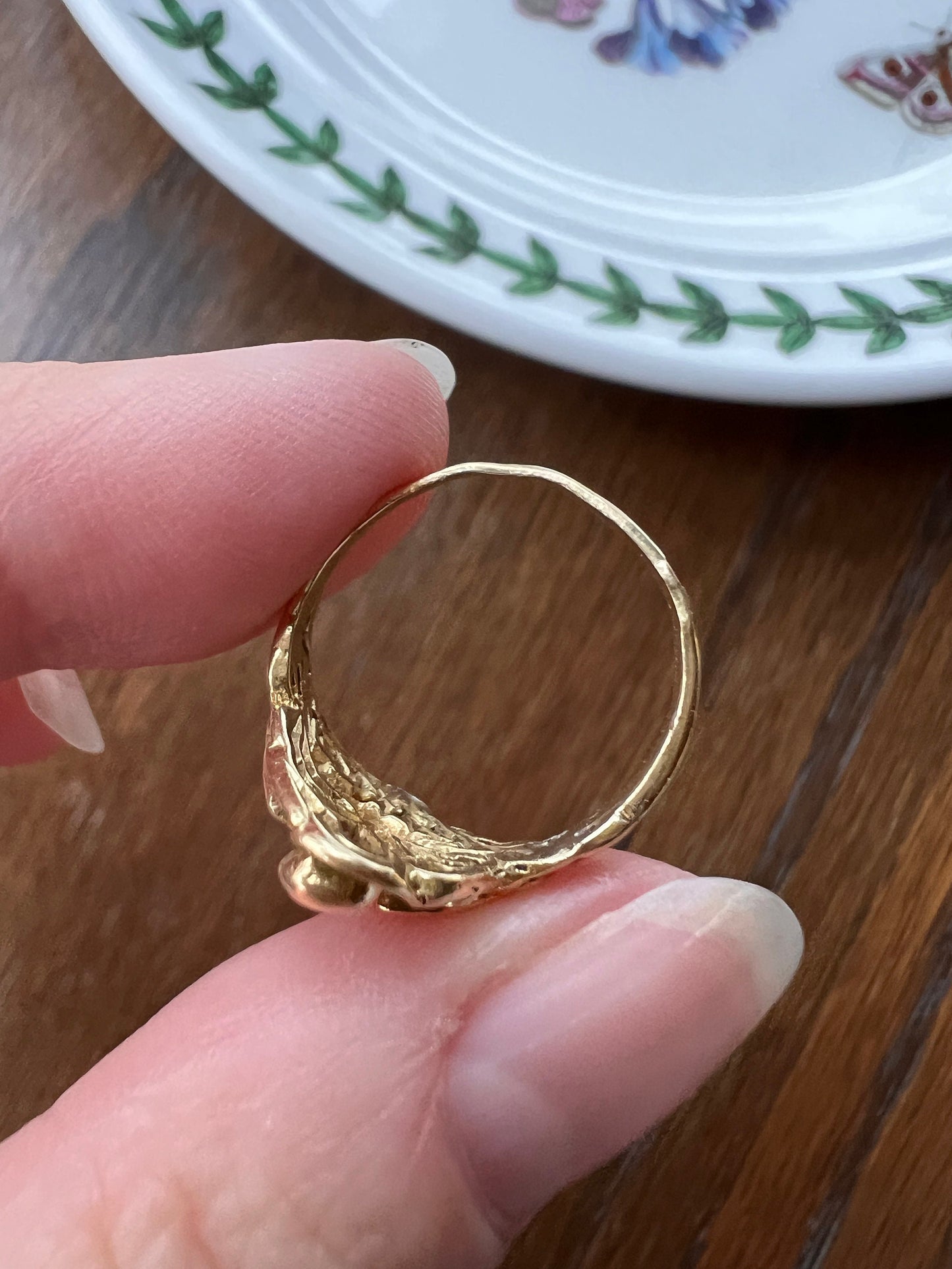 SWAN French ANTIQUE Special Art Nouveau Old Mine Cut DIAMOND 18k Gold Platinum Ring Loyalty Strength Figural Animal Romantic Gift Lifelike
