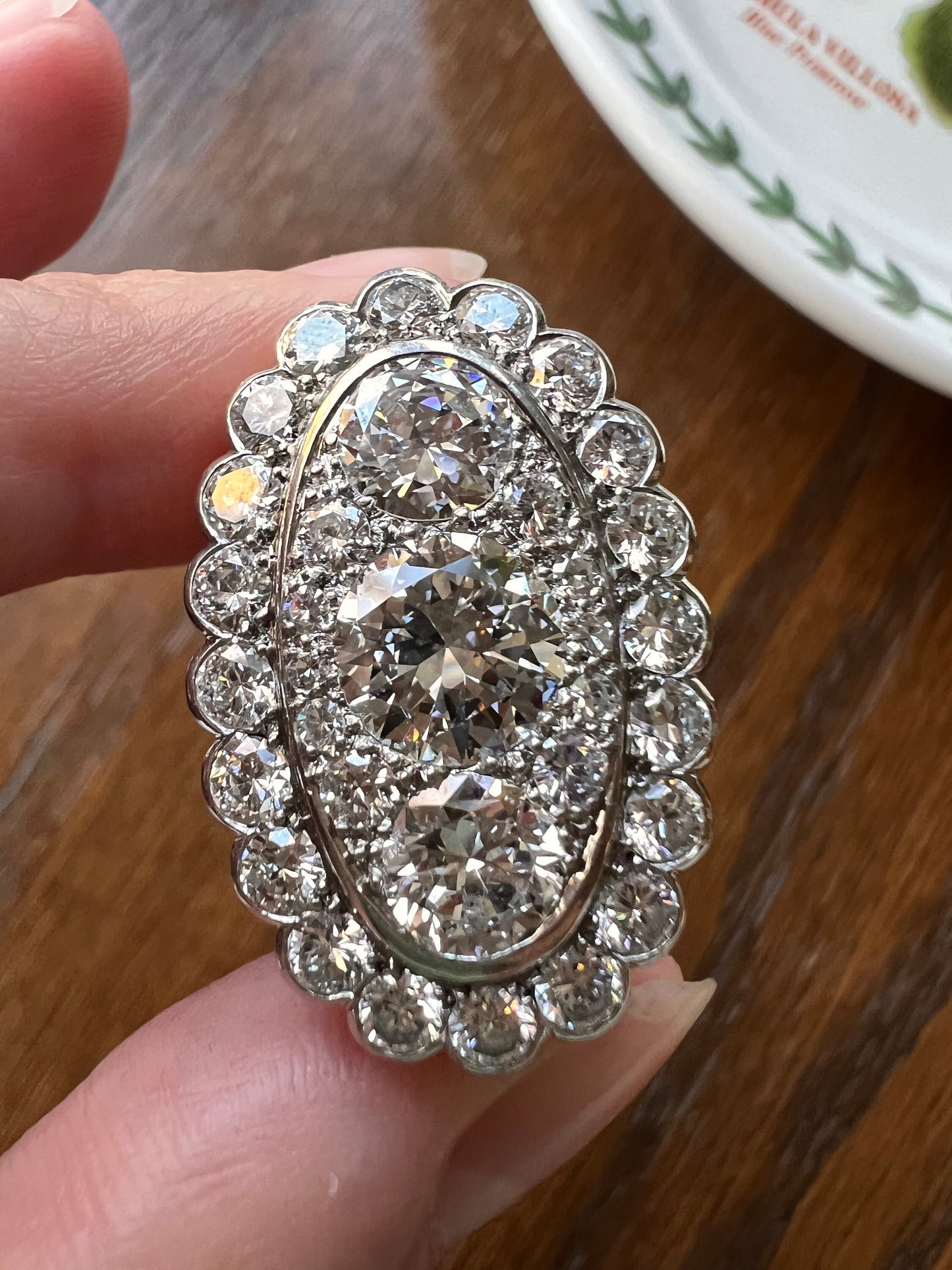 Vintage VAN CLEEF & ARPELS Boxed 5.25 Carat Transitional Cut Diamond Ring Heavy 22g 18k Gold Platinum Vtg- Antique Art Deco Special Orig Box