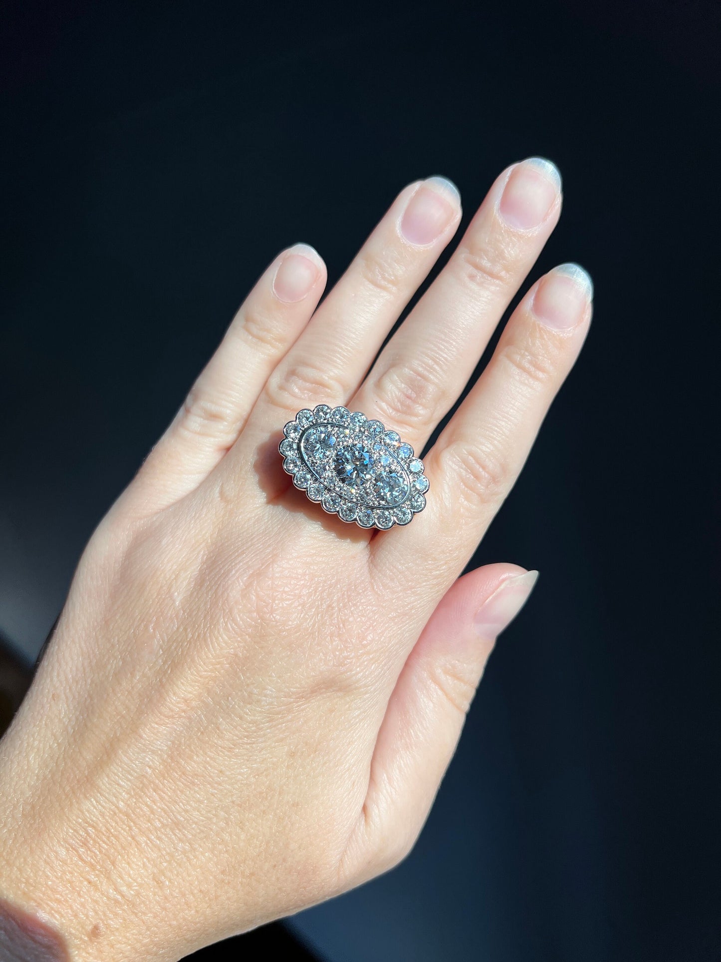 Vintage VAN CLEEF & ARPELS Boxed 5.25 Carat Transitional Cut Diamond Ring Heavy 22g 18k Gold Platinum Vtg- Antique Art Deco Special Orig Box