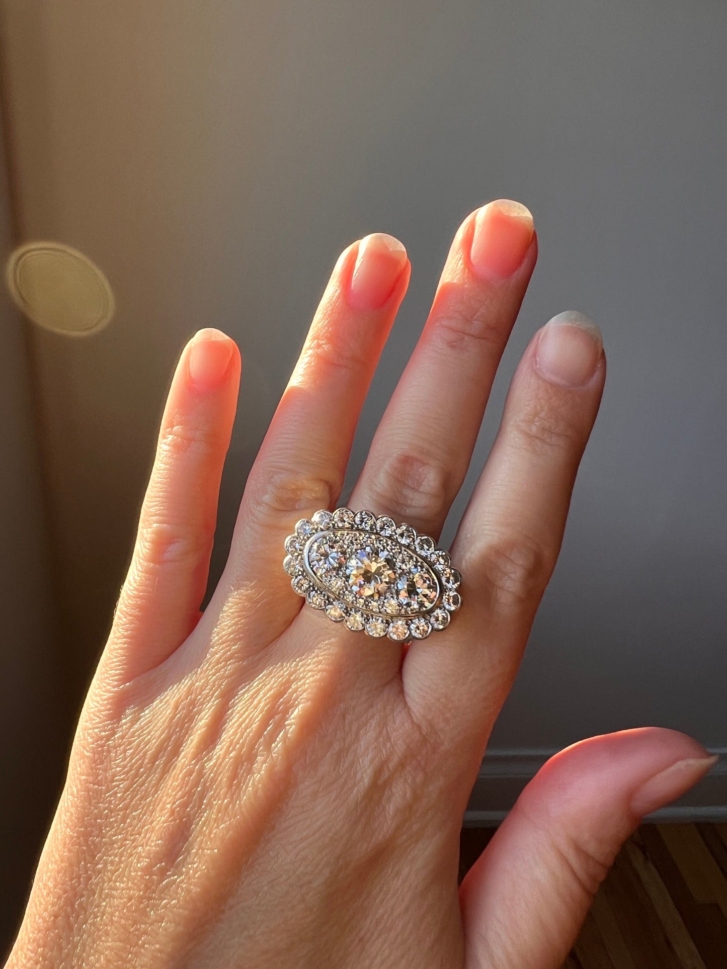 Vintage VAN CLEEF & ARPELS Boxed 5.25 Carat Transitional Cut Diamond Ring Heavy 22g 18k Gold Platinum Vtg- Antique Art Deco Special Orig Box