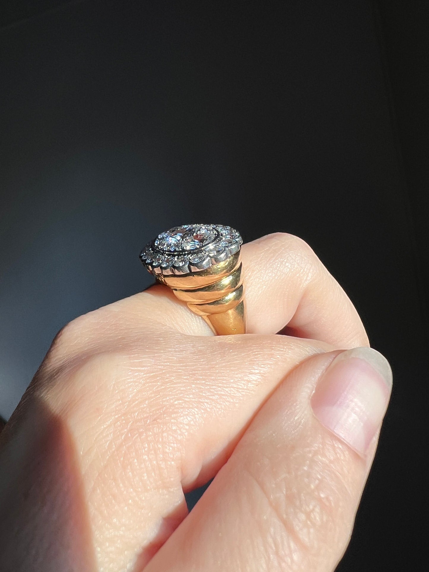 Vintage VAN CLEEF & ARPELS Boxed 5.25 Carat Transitional Cut Diamond Ring Heavy 22g 18k Gold Platinum Vtg- Antique Art Deco Special Orig Box