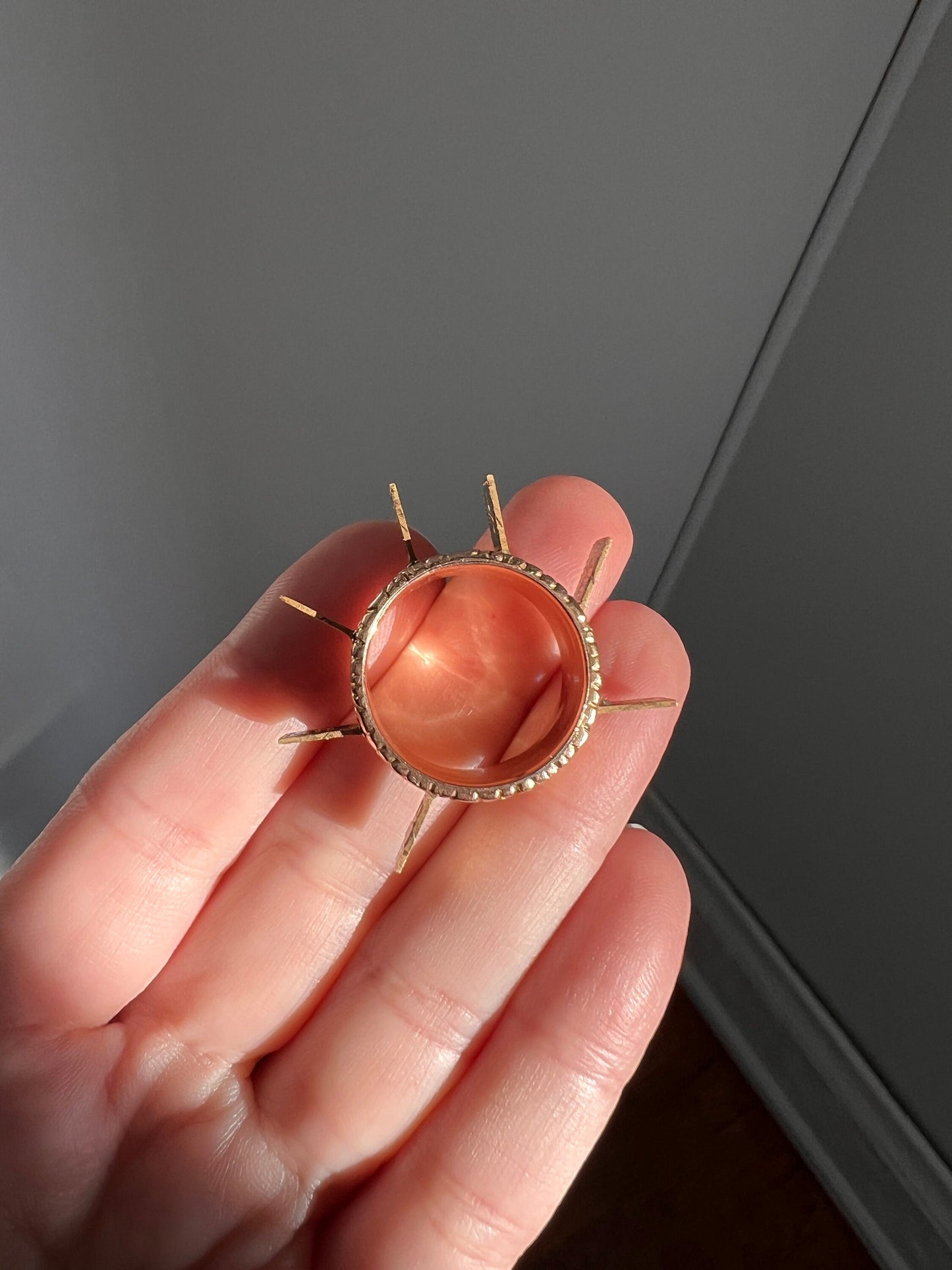 OPENING Panels GEORGIAN Antique Ring Heavy 9.2g 18k Gold Wide Band RARE Multi Colorful Enamel Floral Romantic Gift OOaK Ornate Chunky French