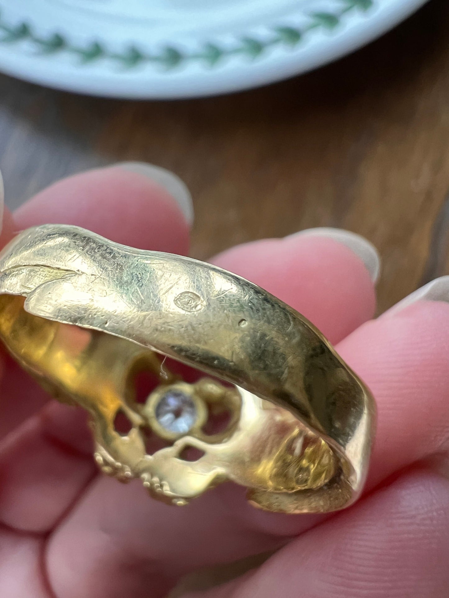 HEAVY Double DRAGON French Antique .3 Ctw Old European Cut DIAMOND RiNG 10g 18k Gold Gift Victorian Figural Belle Epoque Art Nouveau Unisex