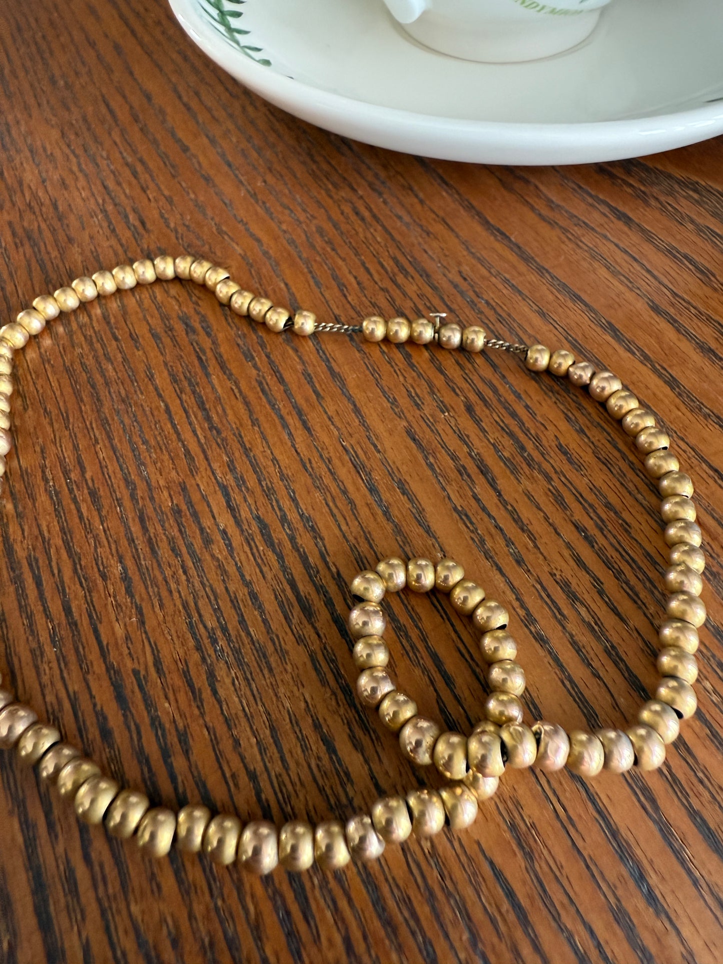 Antique Gold Filled Bead Necklace Chain #1 Uniform Size 14.25" 8.1g Choker