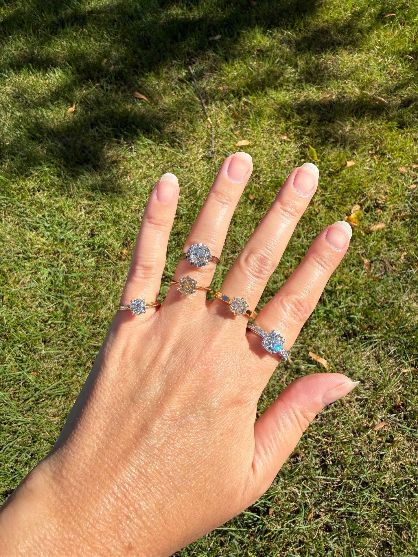 Antique 1.3 CARAT Natural Eye Clean Warm Old Mine Cushion Cut DIAMOND Solitaire French Vintage Engagement Ring 18k Gold Solid Yellow 1.3Ct OMC