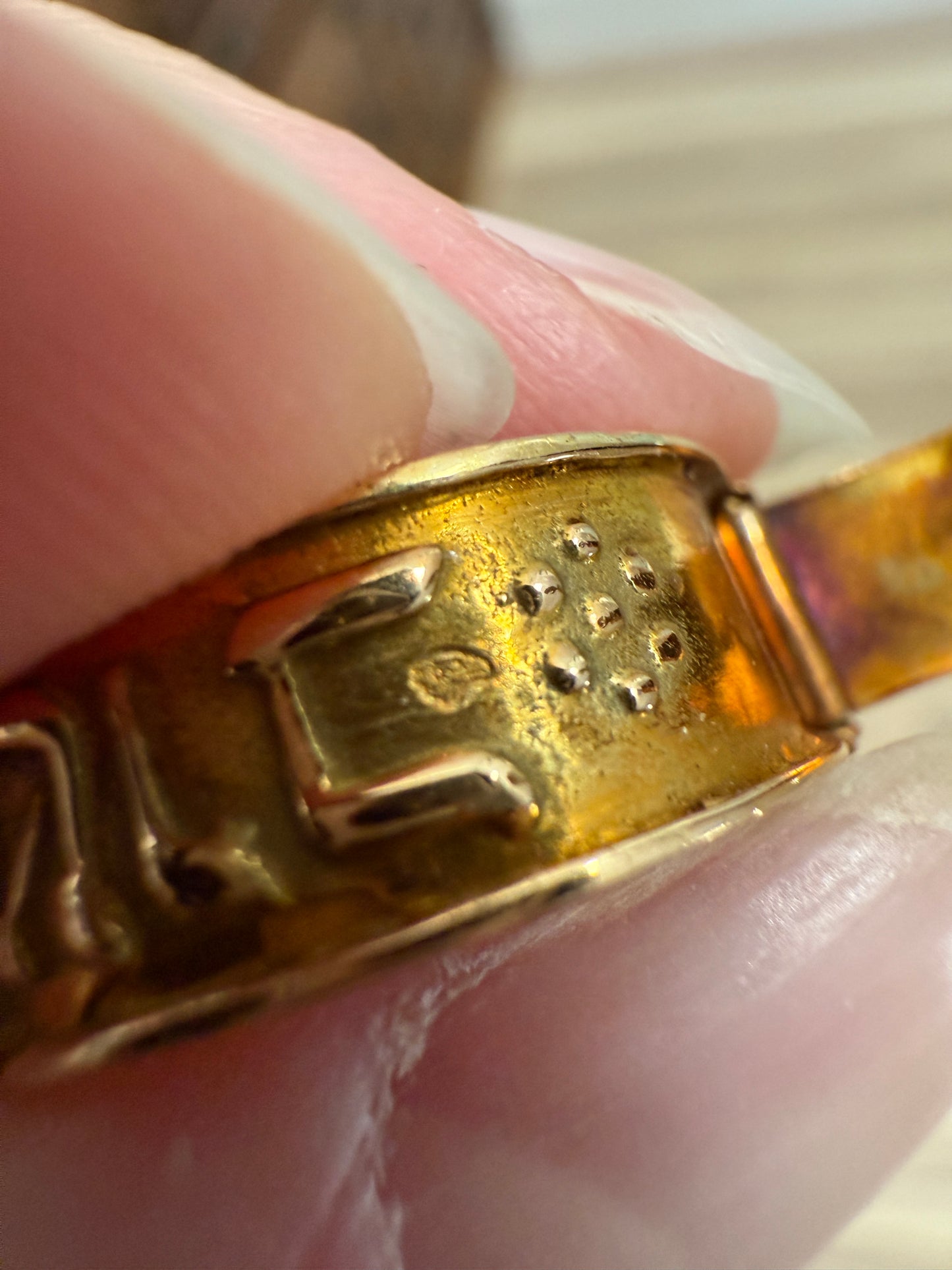 Rare Mazel Tov FEDE Hands Gimmel LOCKET Ring OPENING Secret Panel Doors Vintage to Antique 18k Gold
