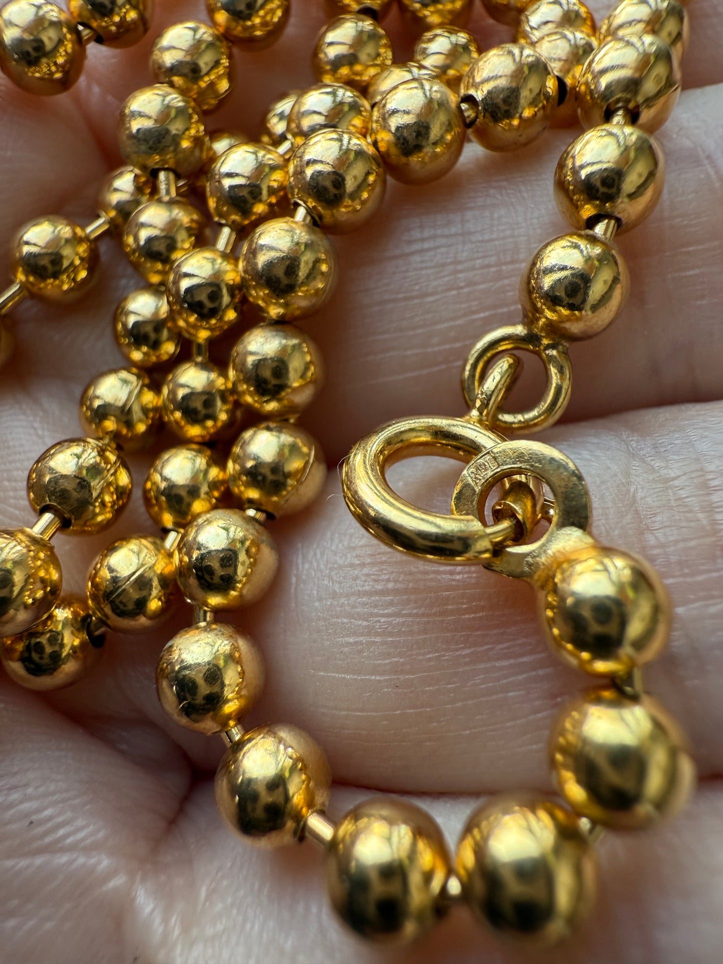 Antique Gold Filled Bead & Bar Necklace Chain #2 Uniform Size 15.75" 13.7g Choker