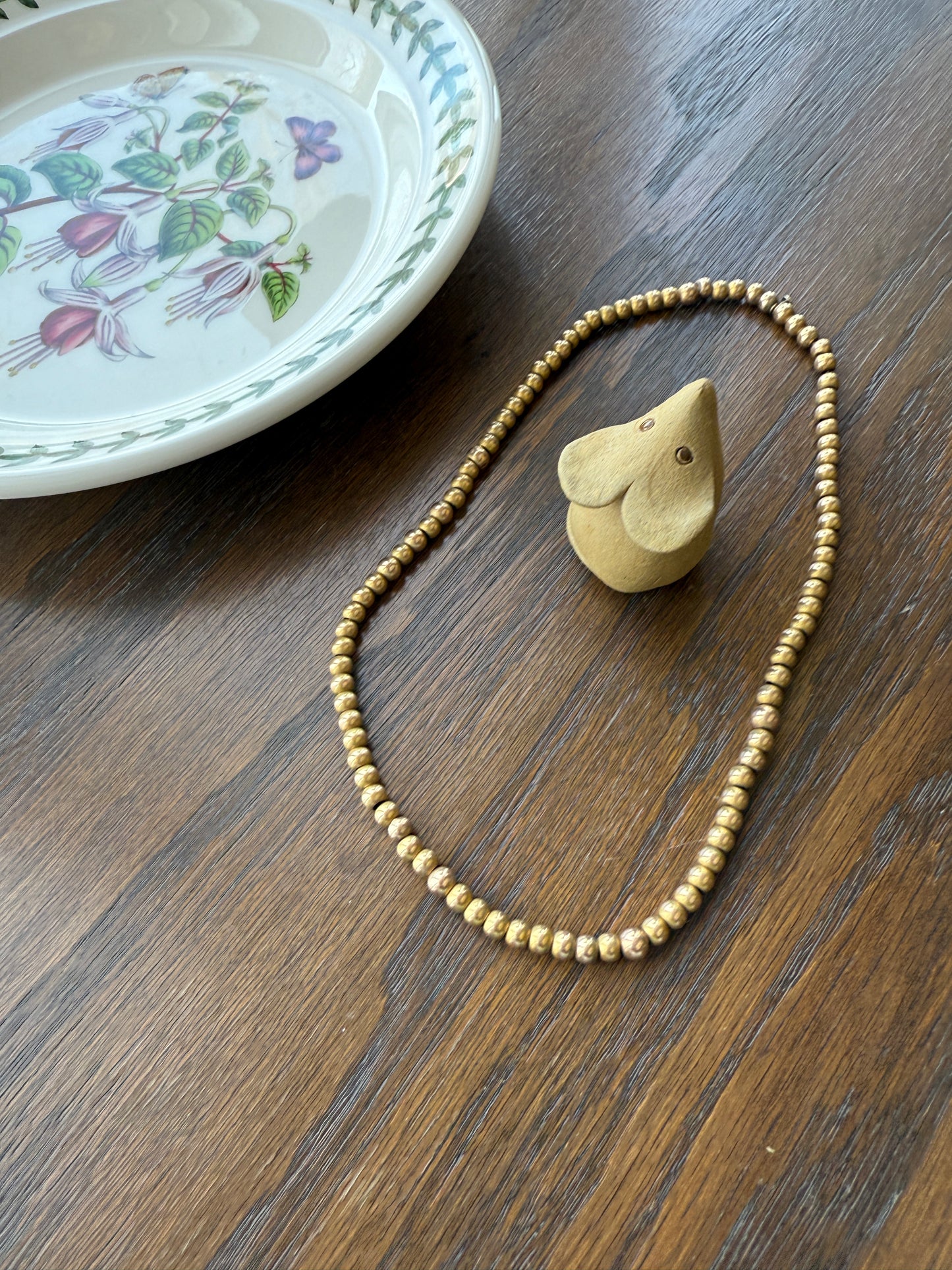 Antique Gold Filled Bead Necklace Chain #1 Uniform Size 14.25" 8.1g Choker