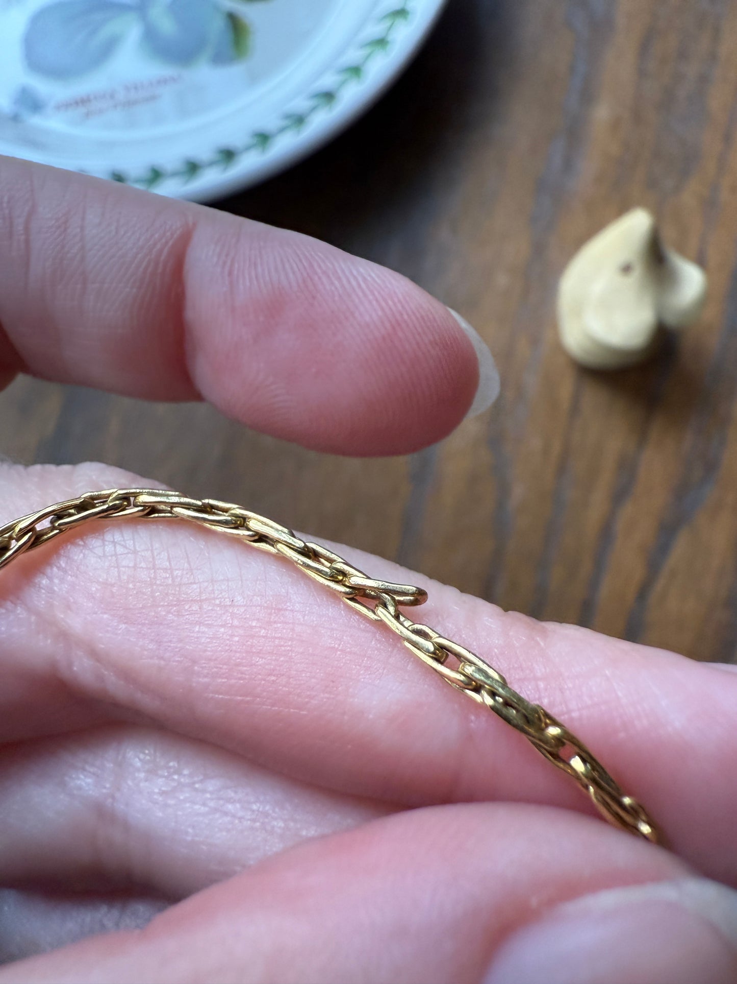 Vintage Gold Filled Oval Link Chain Bracelet or Extender / Connector French Minimalist Wriststack